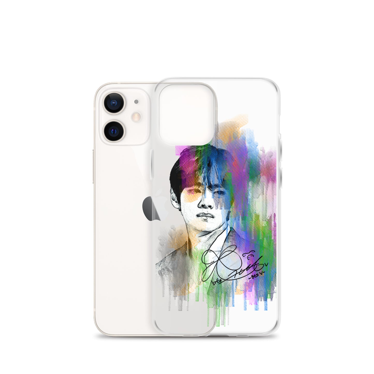 BTS V, Kim Tae-hyung Waterpaint portrait iPhone Case