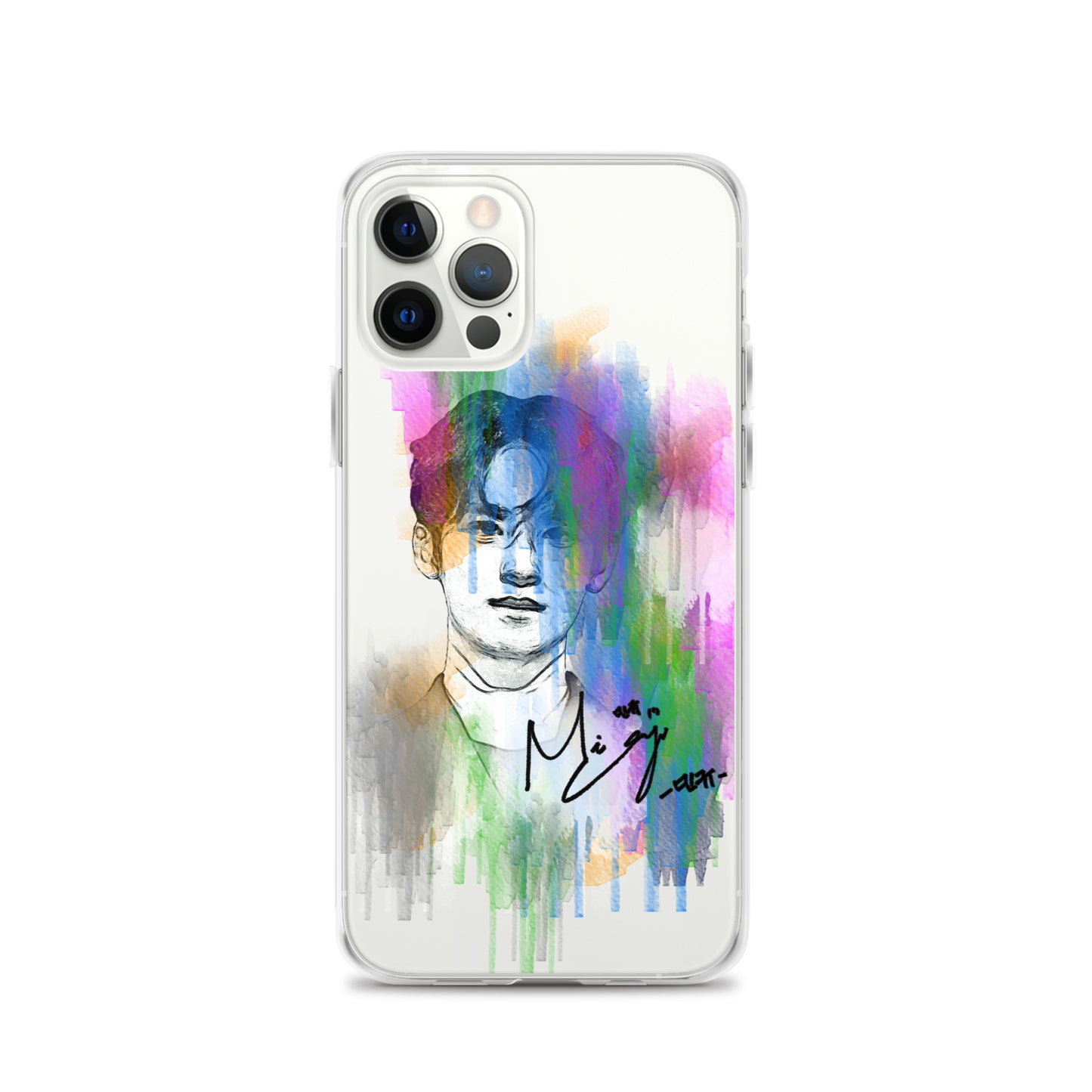 SEVENTEEN Mingyu, Kim Mingyu Waterpaint Portrait iPhone Case