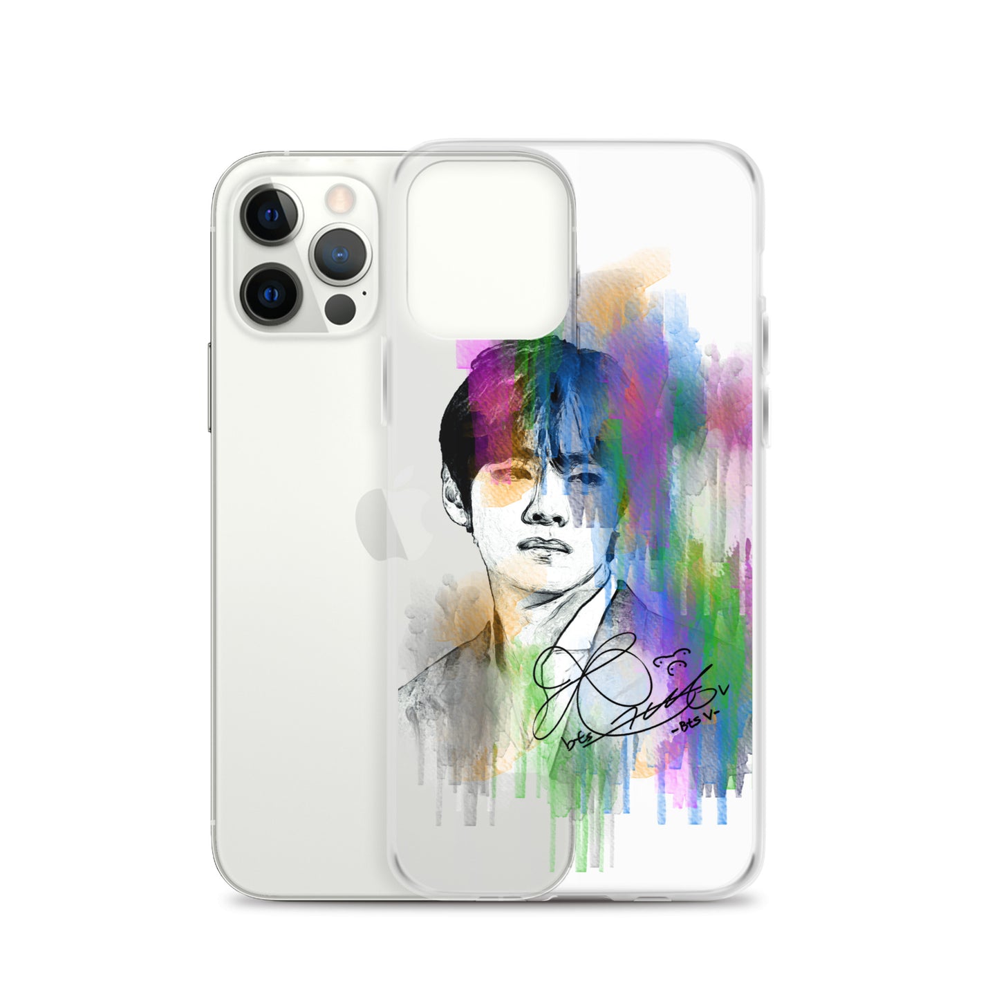 BTS V, Kim Tae-hyung Waterpaint portrait iPhone Case