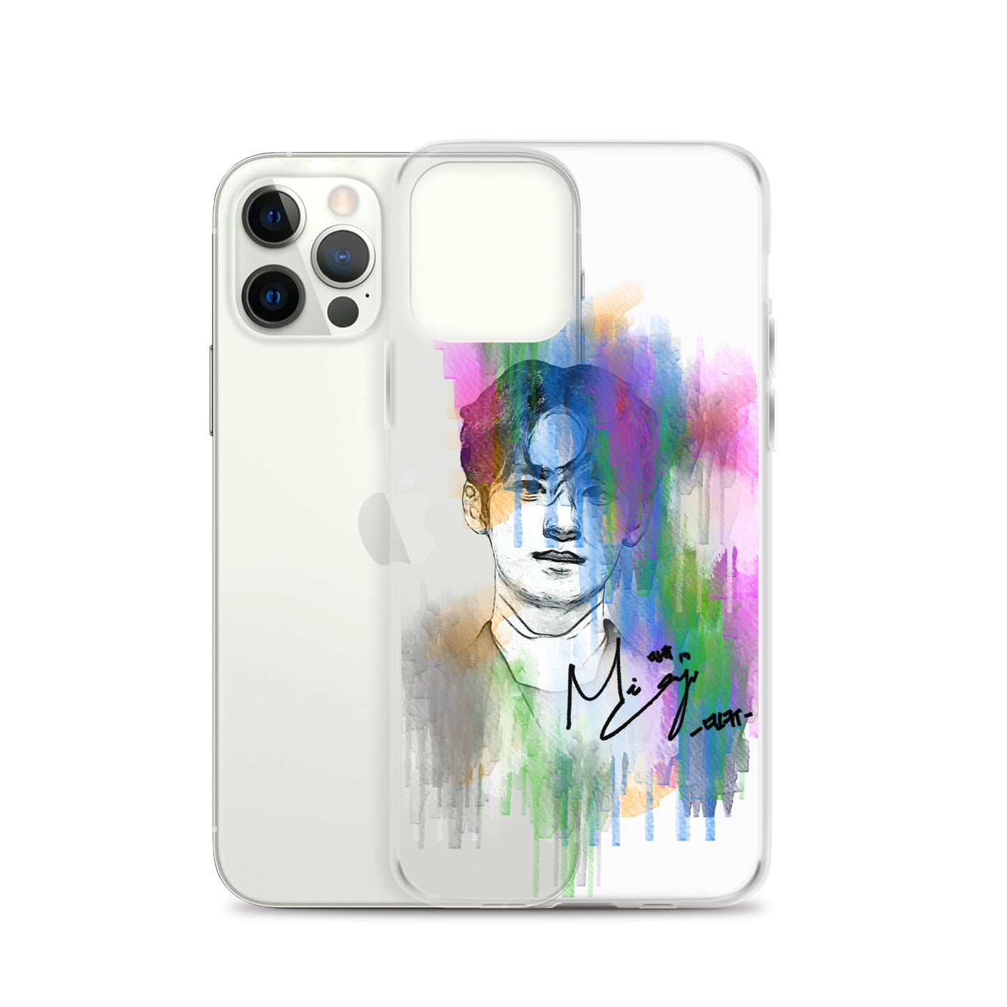 SEVENTEEN Mingyu, Kim Mingyu Waterpaint Portrait iPhone Case