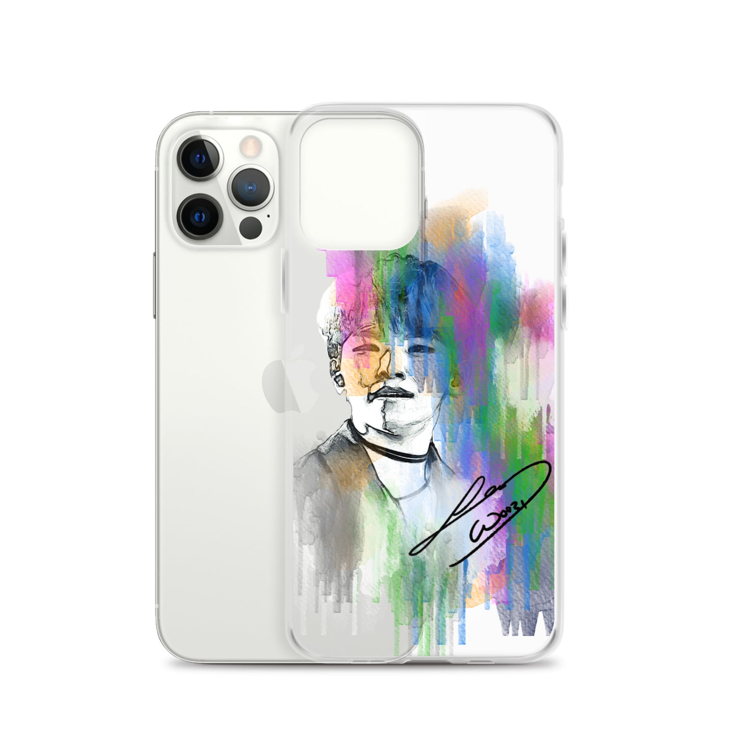 SEVENTEEN Woozi, Lee Ji-hoon Waterpaint Portrait iPhone Case