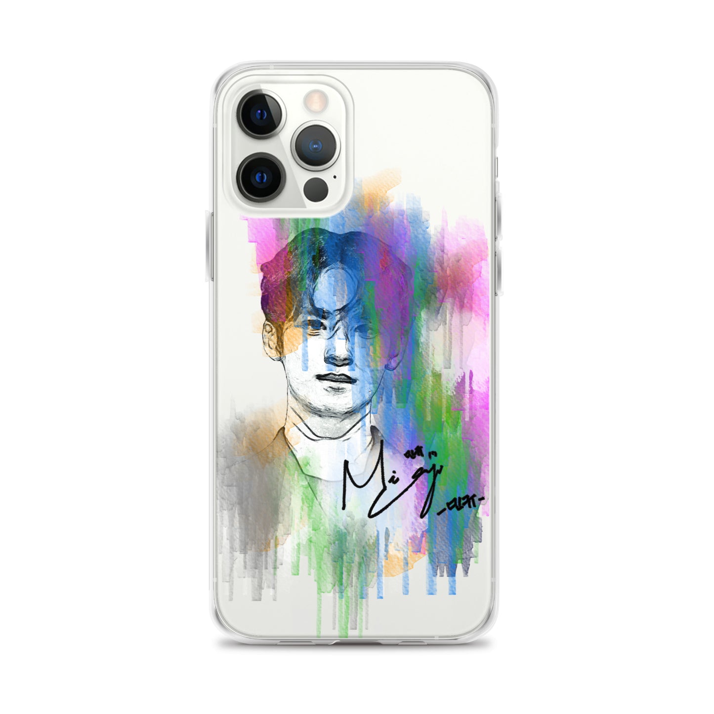 SEVENTEEN Mingyu, Kim Mingyu Waterpaint Portrait iPhone Case