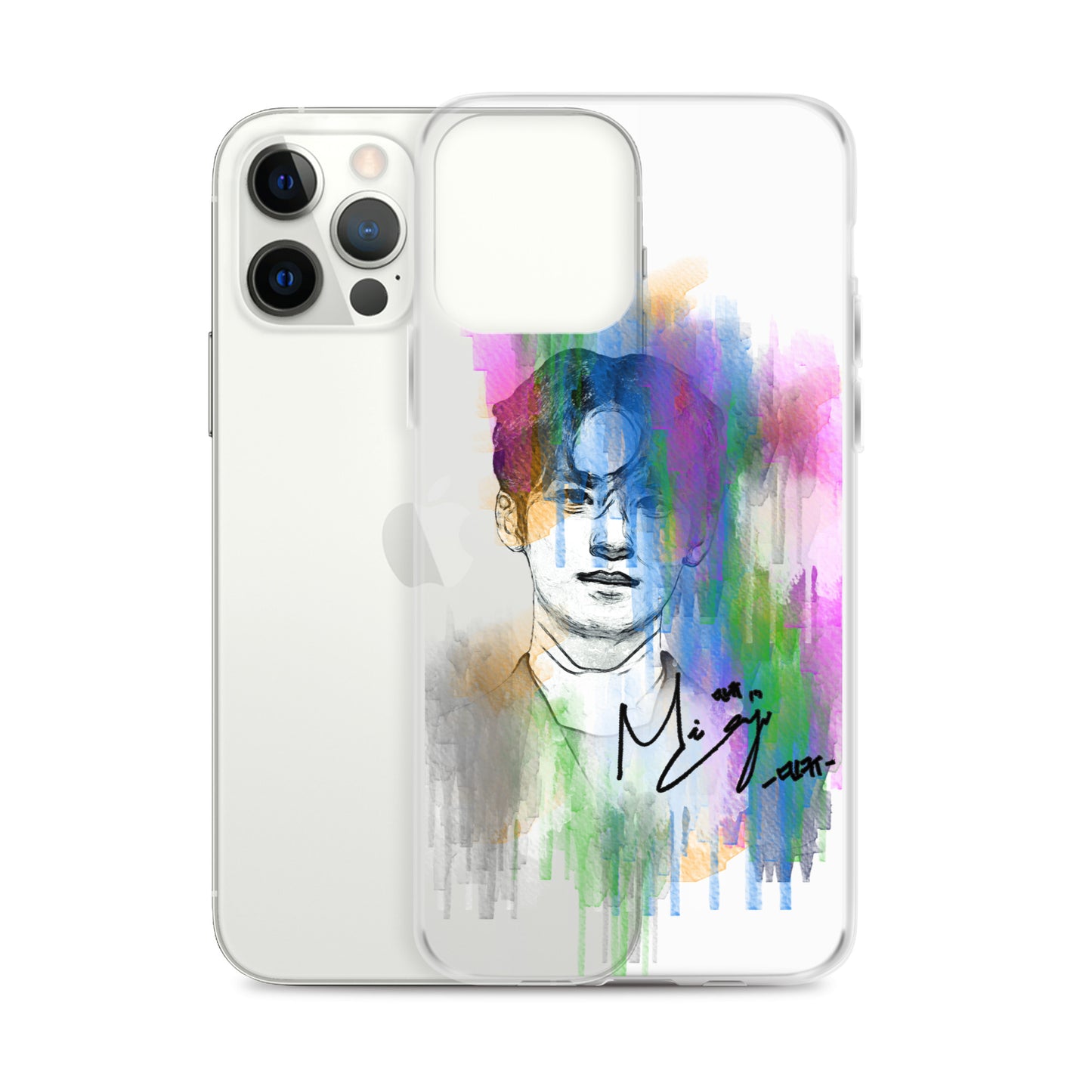 SEVENTEEN Mingyu, Kim Mingyu Waterpaint Portrait iPhone Case