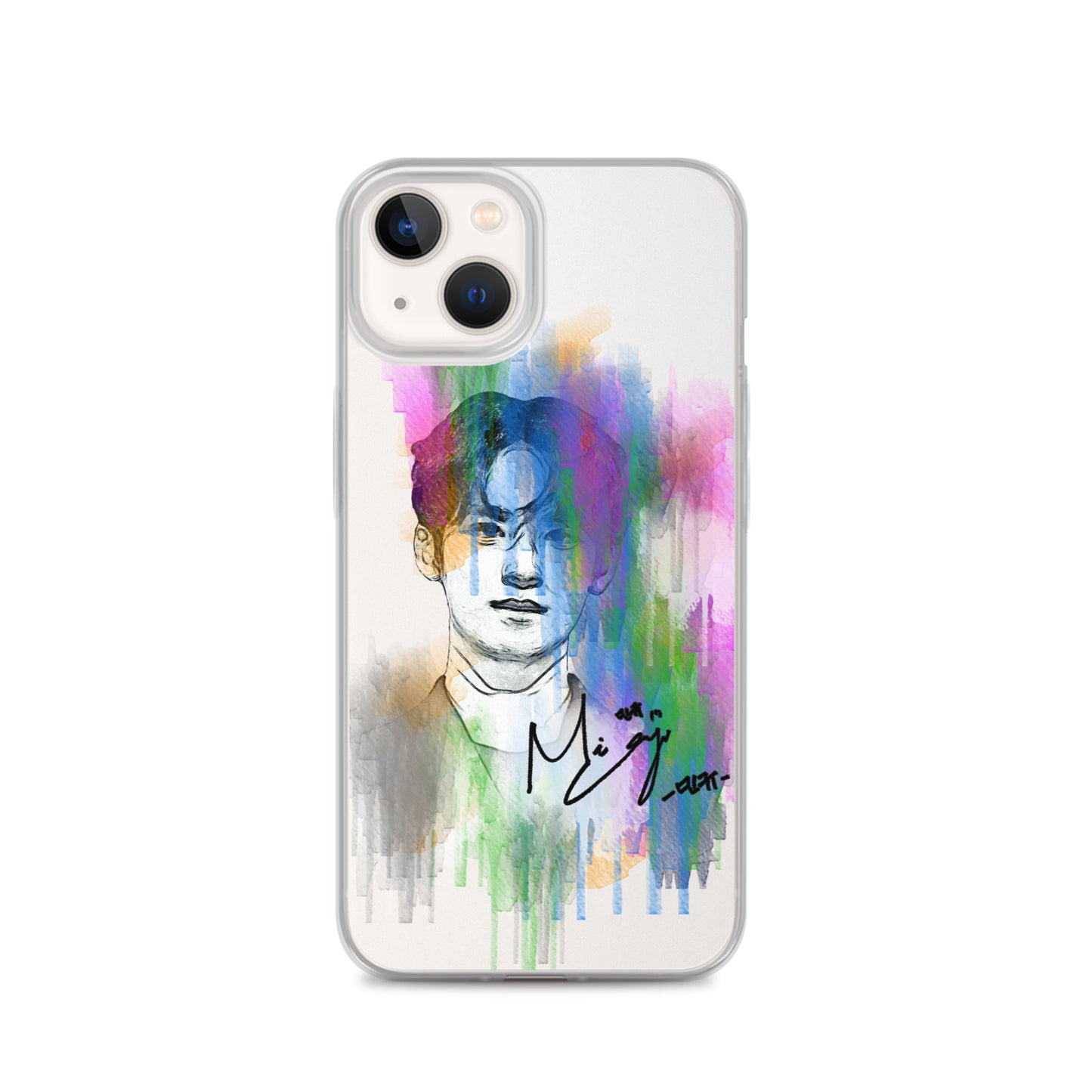 SEVENTEEN Mingyu, Kim Mingyu Waterpaint Portrait iPhone Case