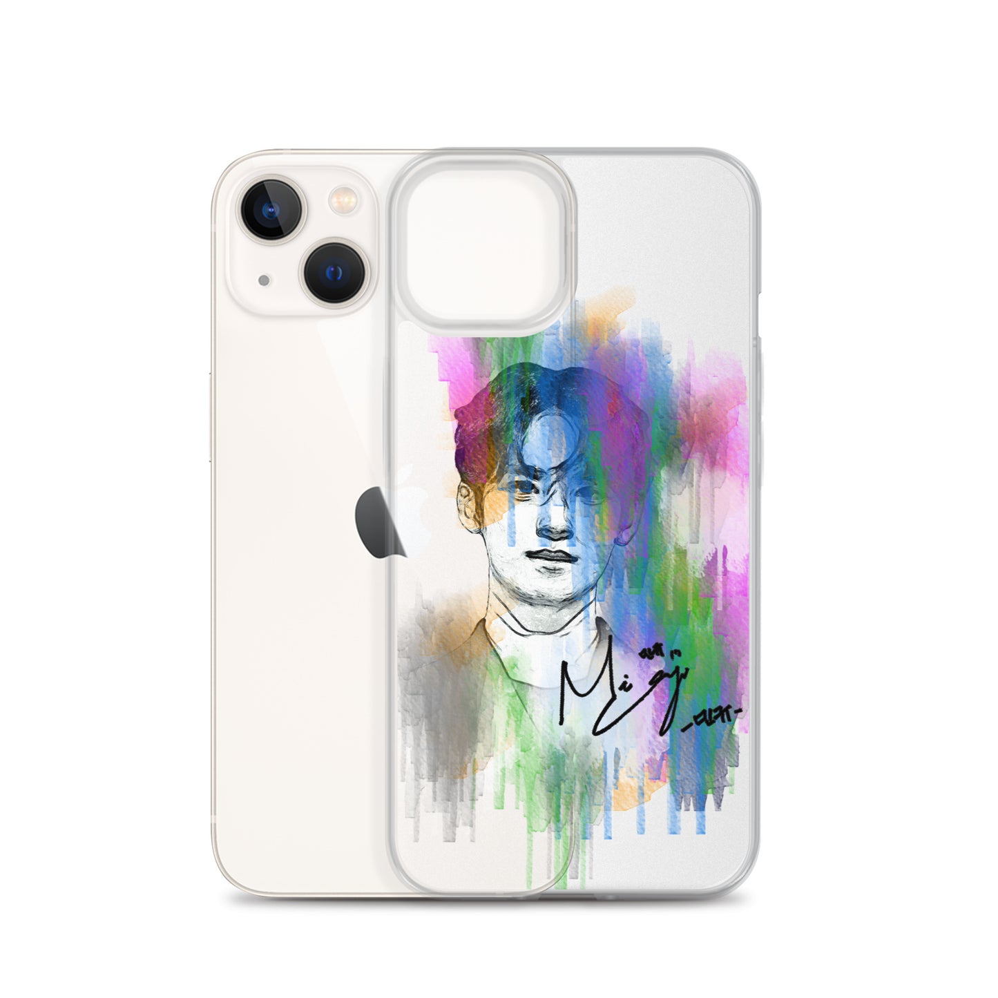 SEVENTEEN Mingyu, Kim Mingyu Waterpaint Portrait iPhone Case