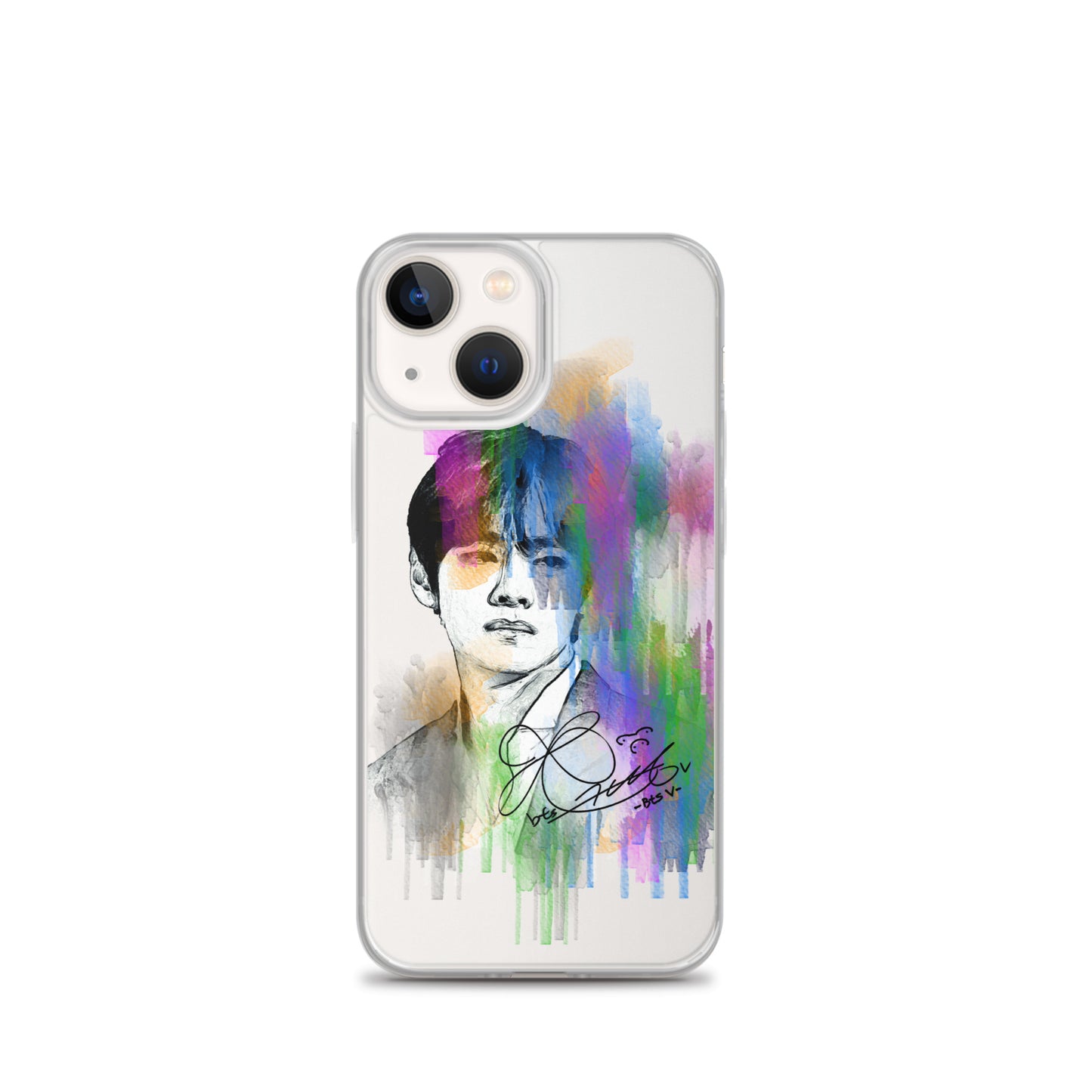 BTS V, Kim Tae-hyung Waterpaint portrait iPhone Case