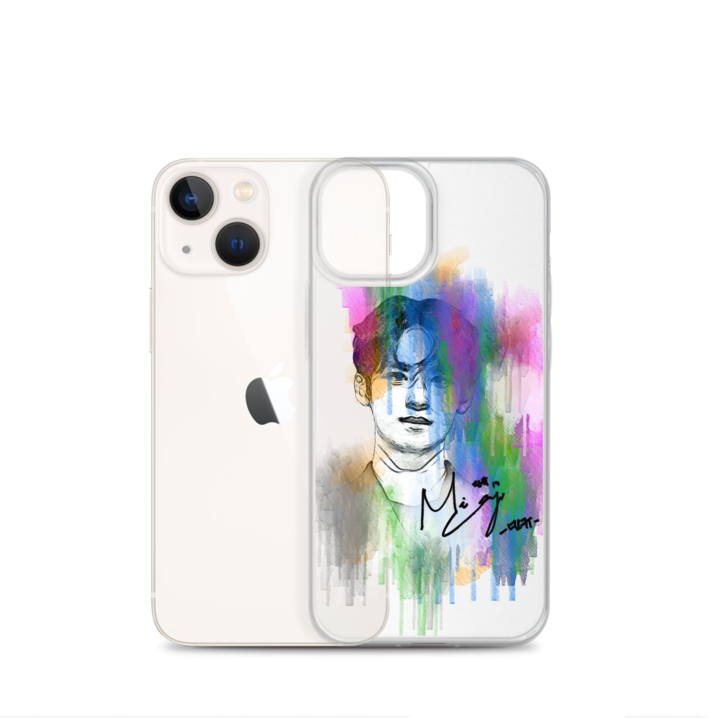 SEVENTEEN Mingyu, Kim Mingyu Waterpaint Portrait iPhone Case