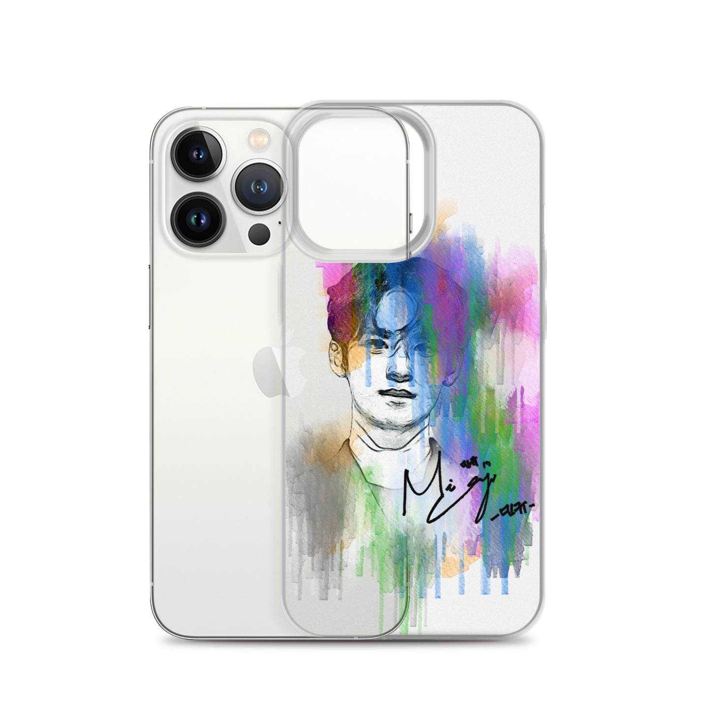 SEVENTEEN Mingyu, Kim Mingyu Waterpaint Portrait iPhone Case