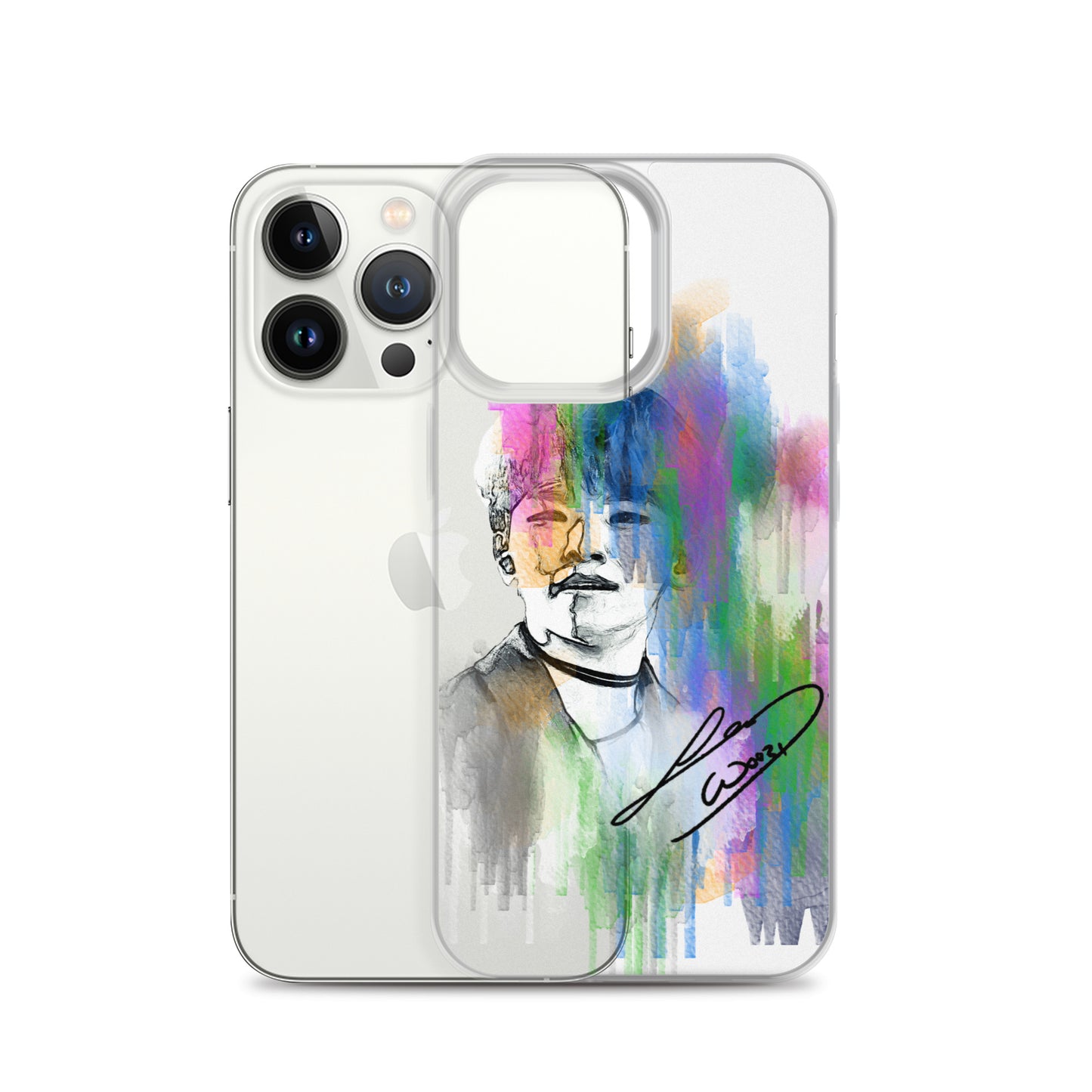 SEVENTEEN Woozi, Lee Ji-hoon Waterpaint Portrait iPhone Case