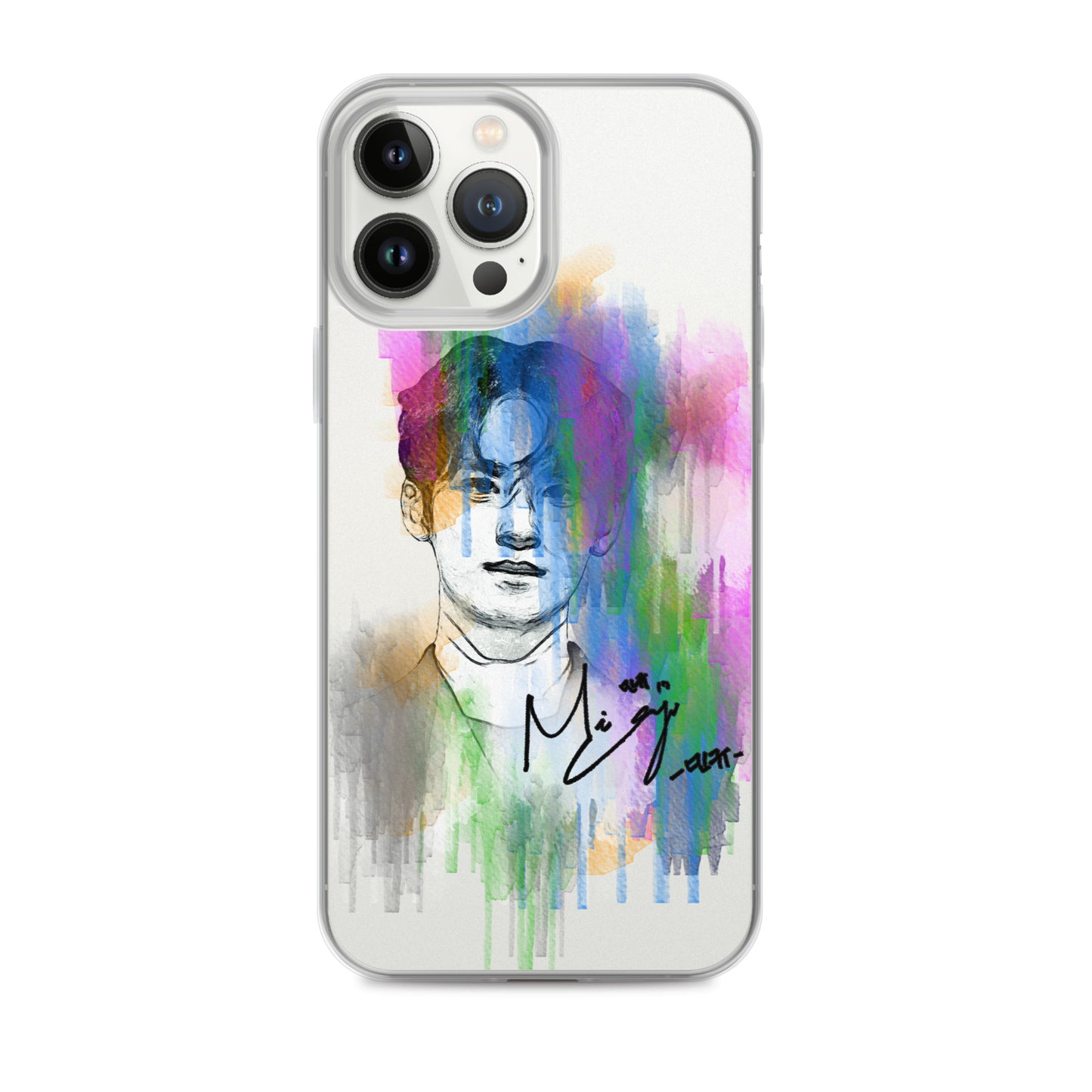 SEVENTEEN Mingyu, Kim Mingyu Waterpaint Portrait iPhone Case