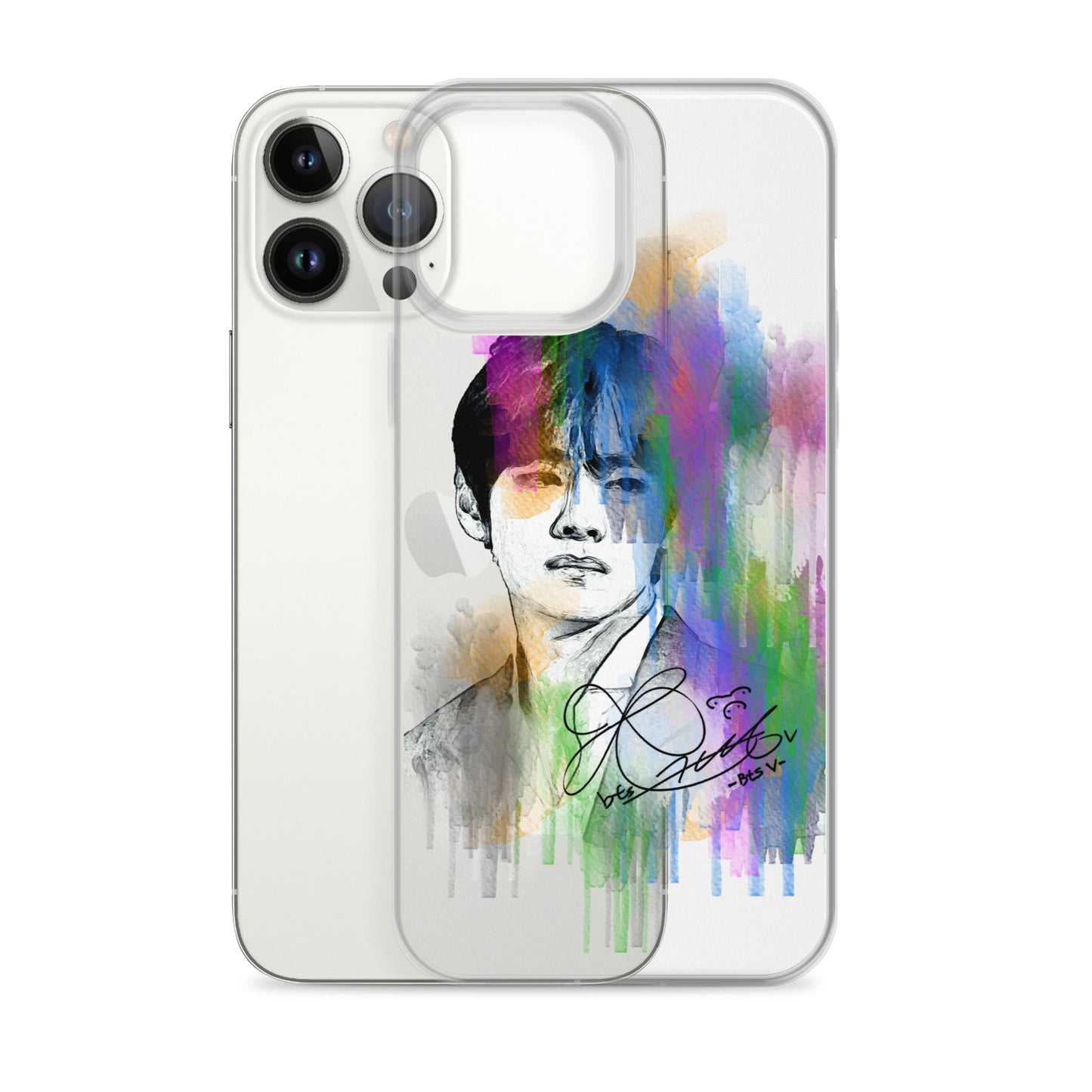 BTS V, Kim Tae-hyung Waterpaint portrait iPhone Case