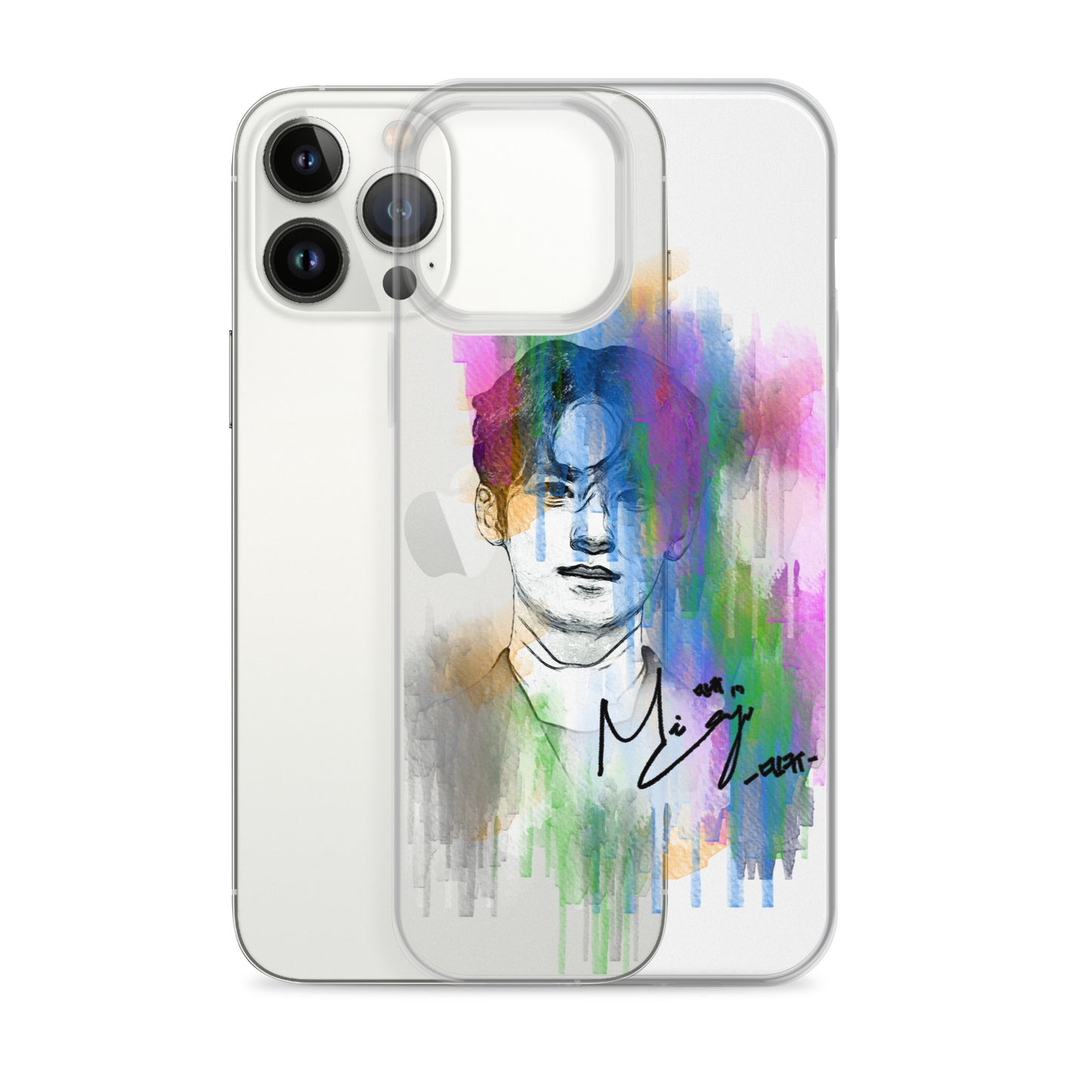 SEVENTEEN Mingyu, Kim Mingyu Waterpaint Portrait iPhone Case