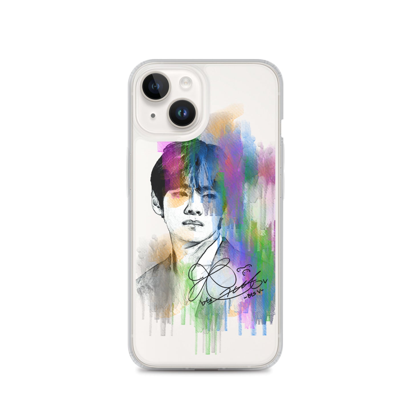 BTS V, Kim Tae-hyung Waterpaint portrait iPhone Case