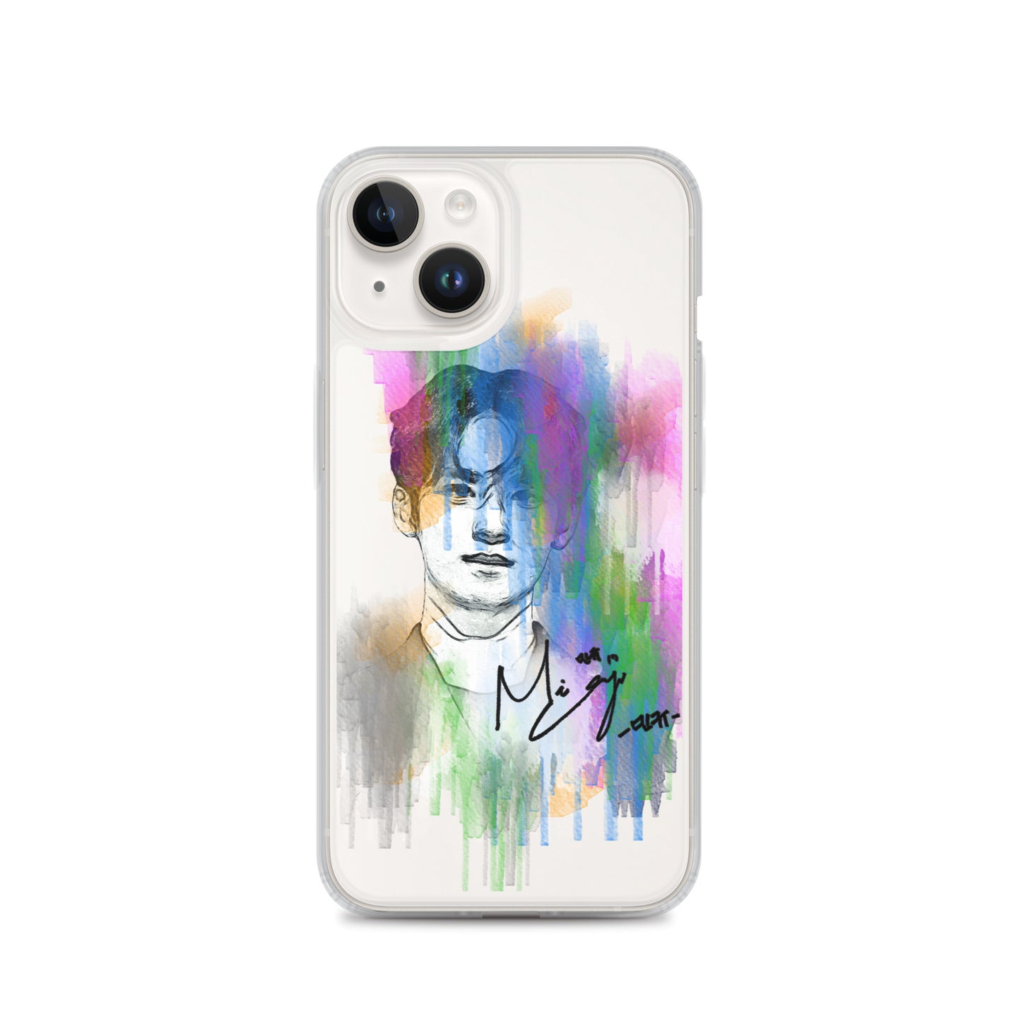 SEVENTEEN Mingyu, Kim Mingyu Waterpaint Portrait iPhone Case