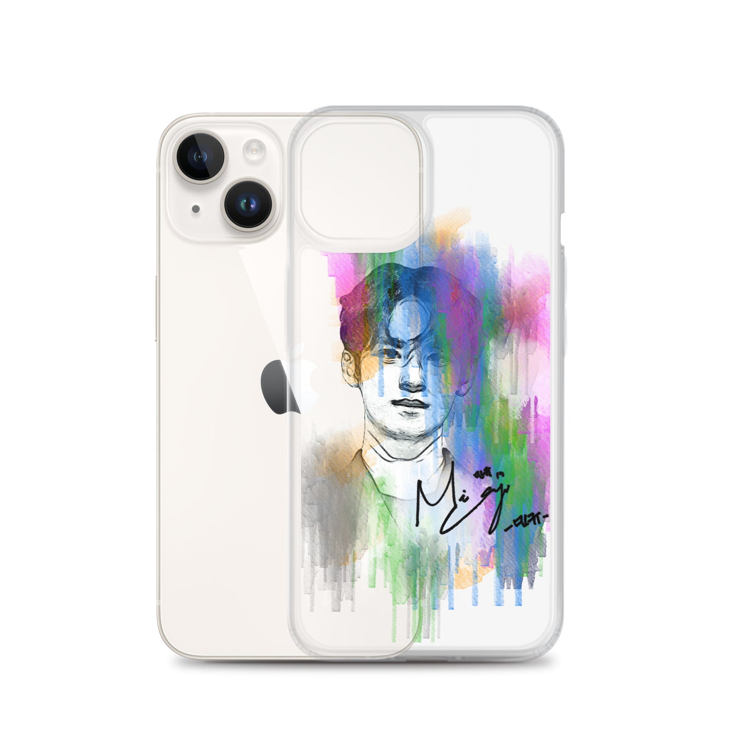 SEVENTEEN Mingyu, Kim Mingyu Waterpaint Portrait iPhone Case