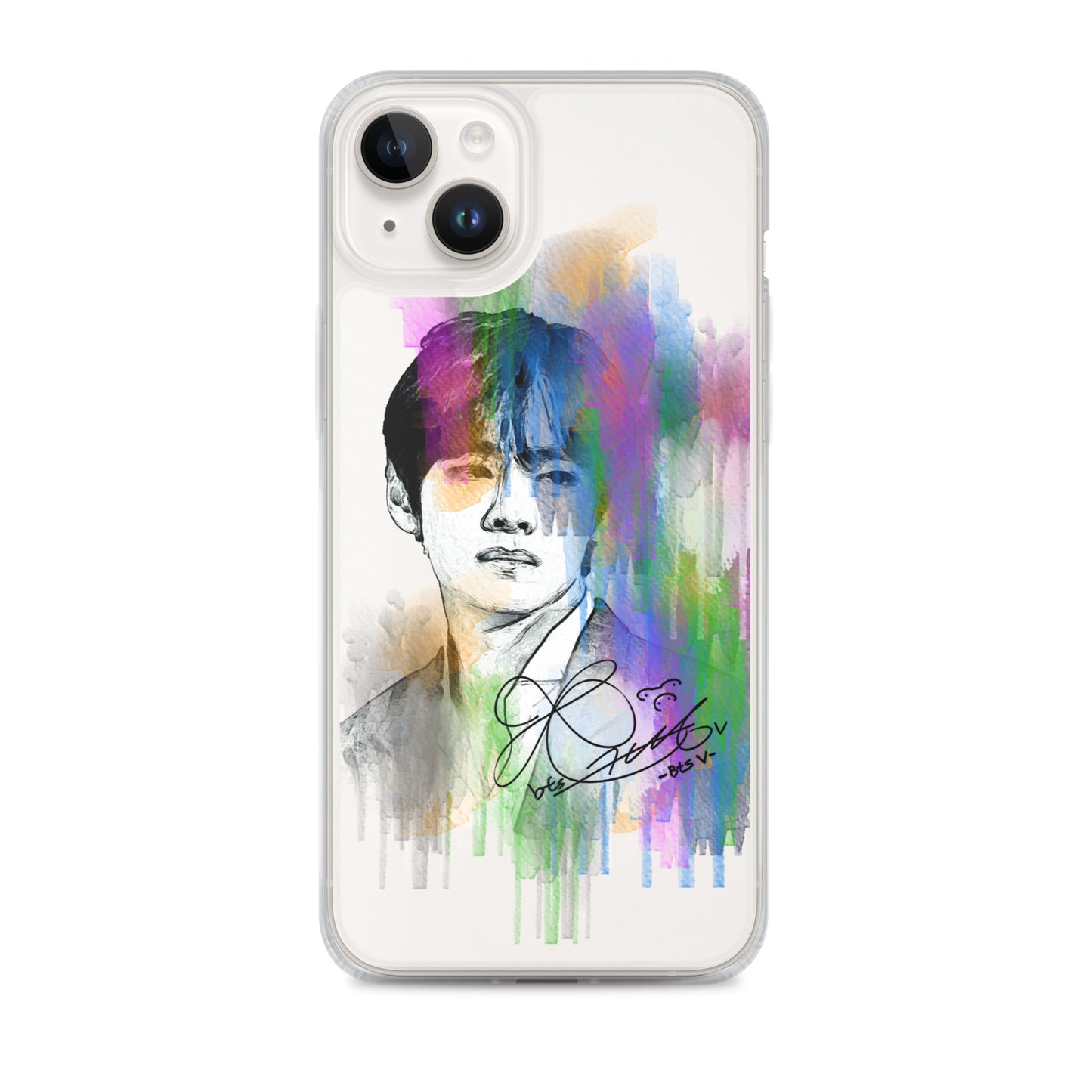 BTS V, Kim Tae-hyung Waterpaint portrait iPhone Case