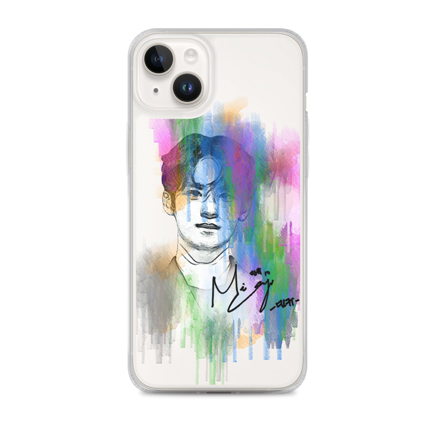 SEVENTEEN Mingyu, Kim Mingyu Waterpaint Portrait iPhone Case