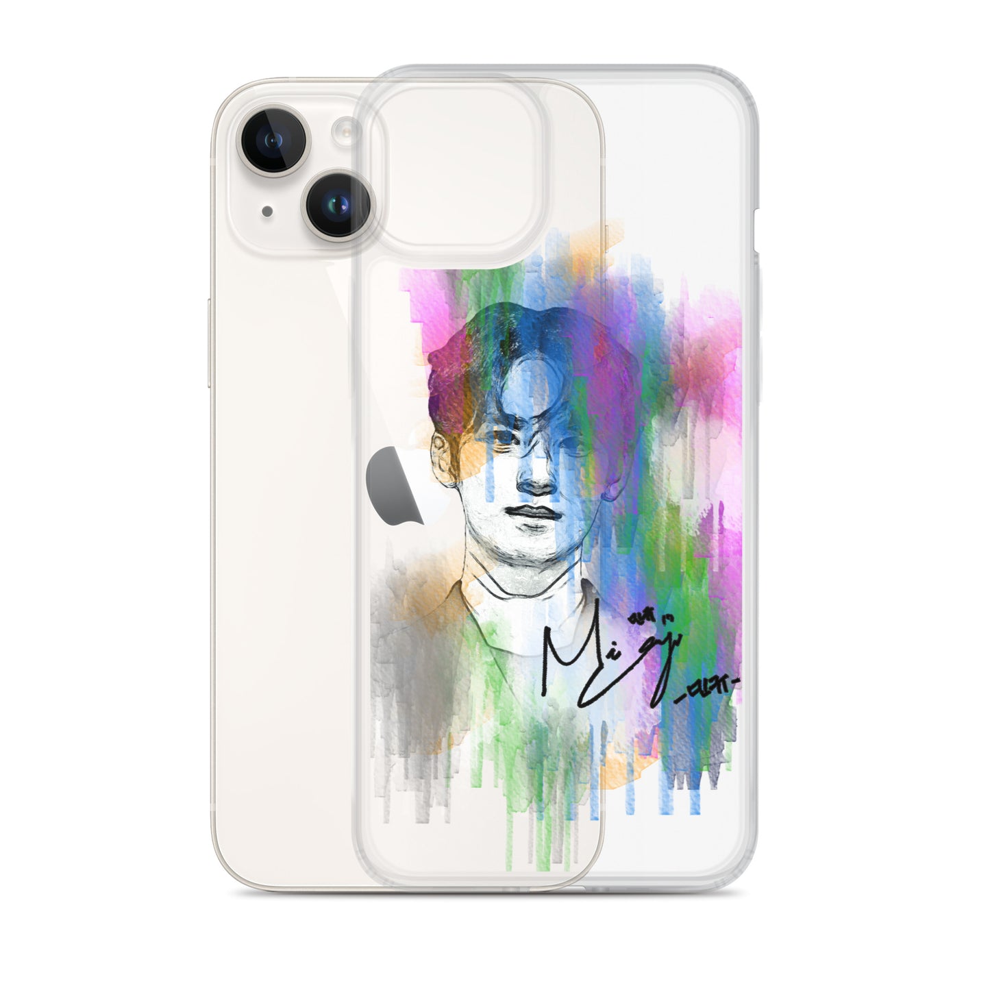 SEVENTEEN Mingyu, Kim Mingyu Waterpaint Portrait iPhone Case