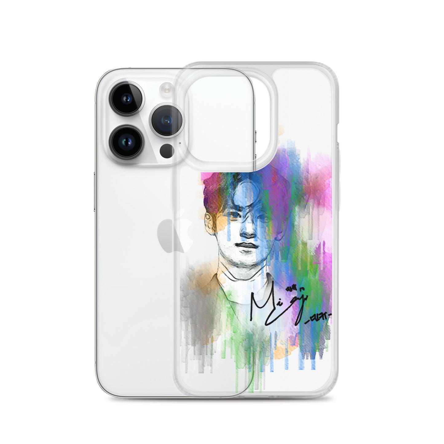 SEVENTEEN Mingyu, Kim Mingyu Waterpaint Portrait iPhone Case