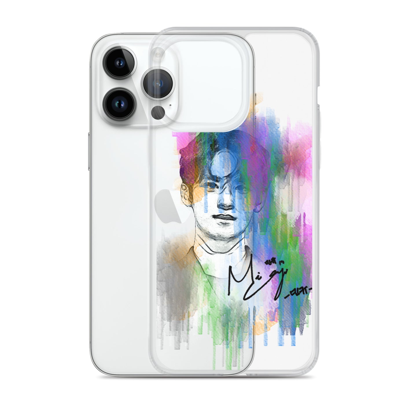 SEVENTEEN Mingyu, Kim Mingyu Waterpaint Portrait iPhone Case