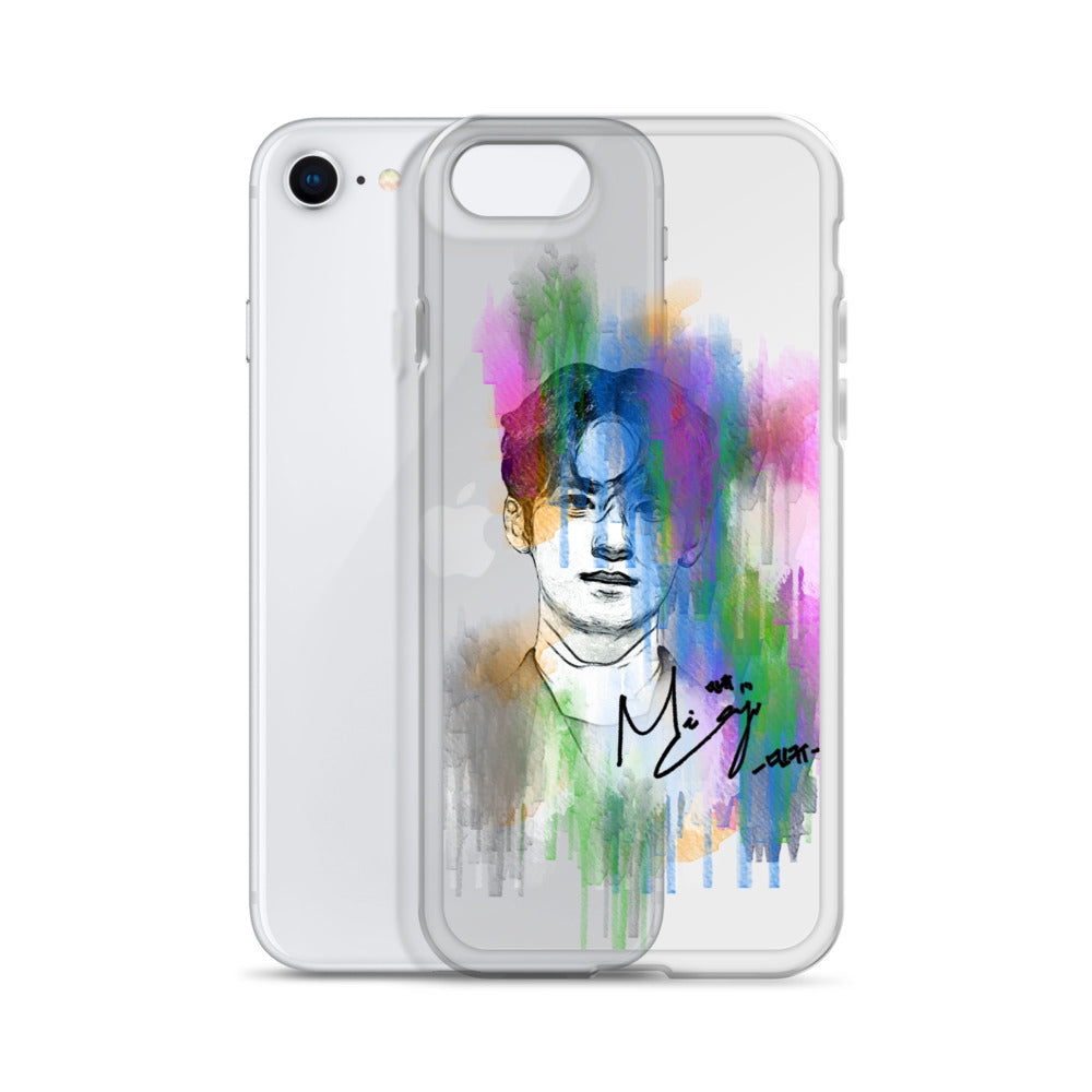 SEVENTEEN Mingyu, Kim Mingyu Waterpaint Portrait iPhone Case