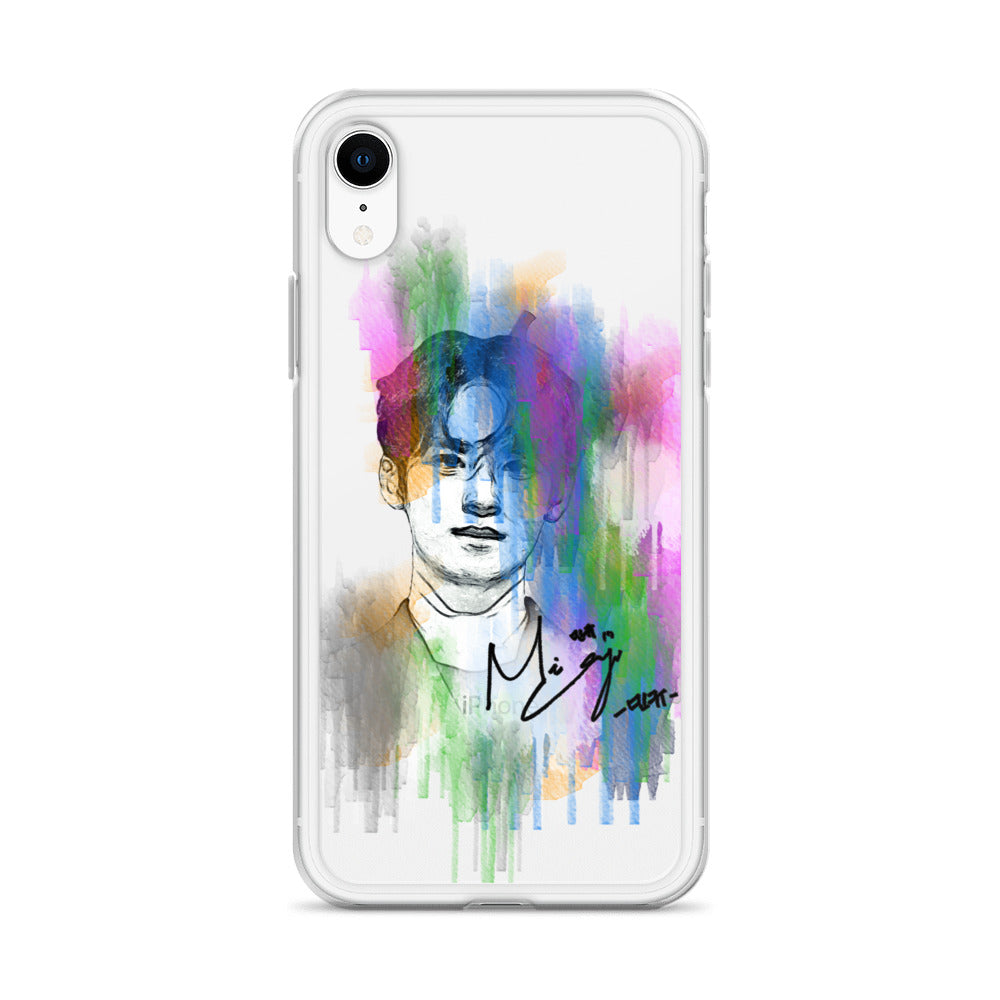 SEVENTEEN Mingyu, Kim Mingyu Waterpaint Portrait iPhone Case