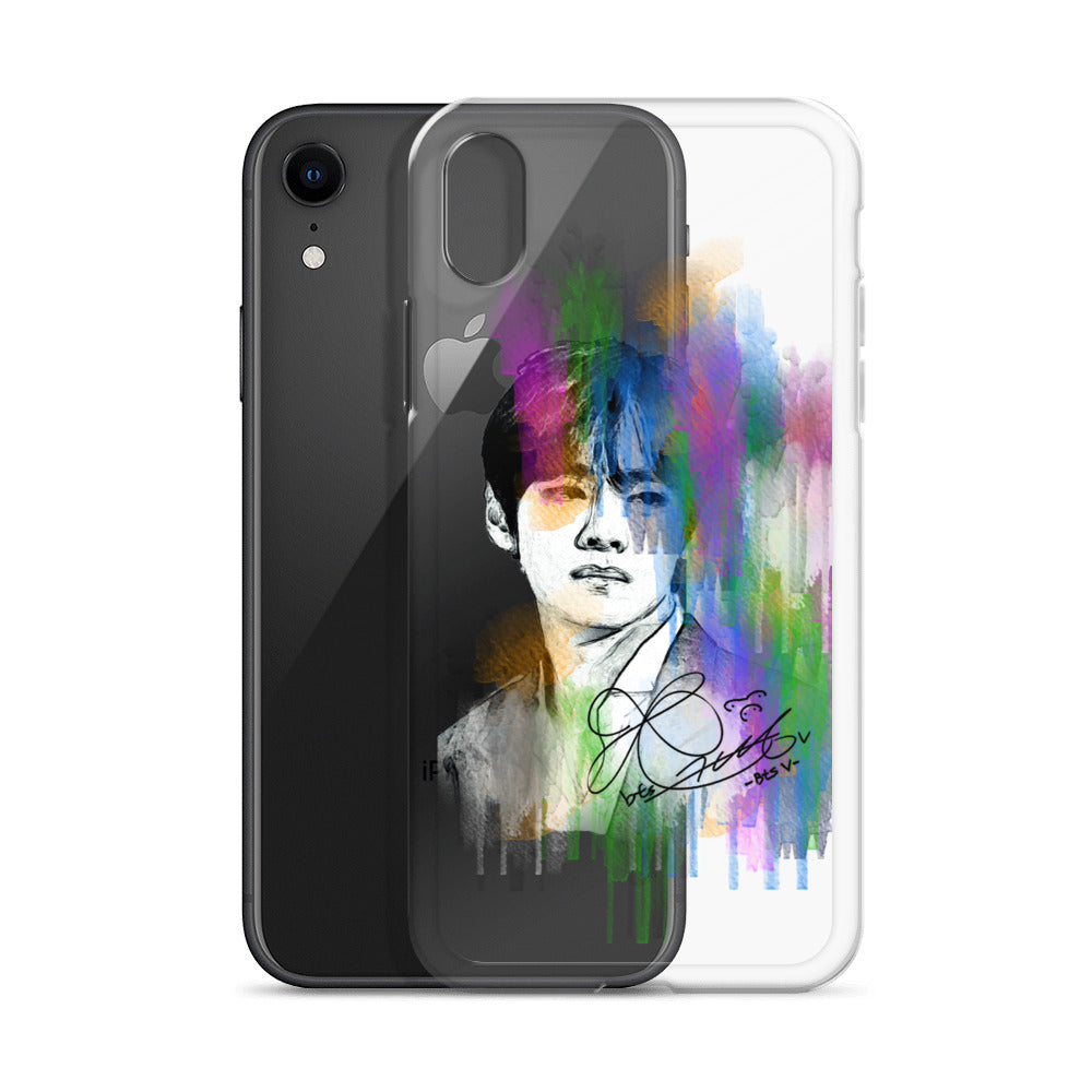 BTS V, Kim Tae-hyung Waterpaint portrait iPhone Case