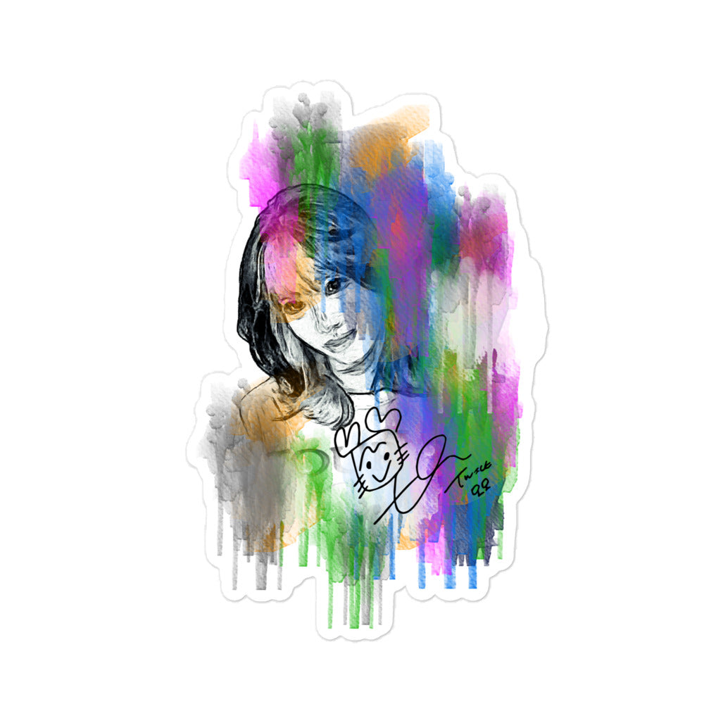 TWICE Momo , Hirai Momo Waterpaint Portrait Sticker