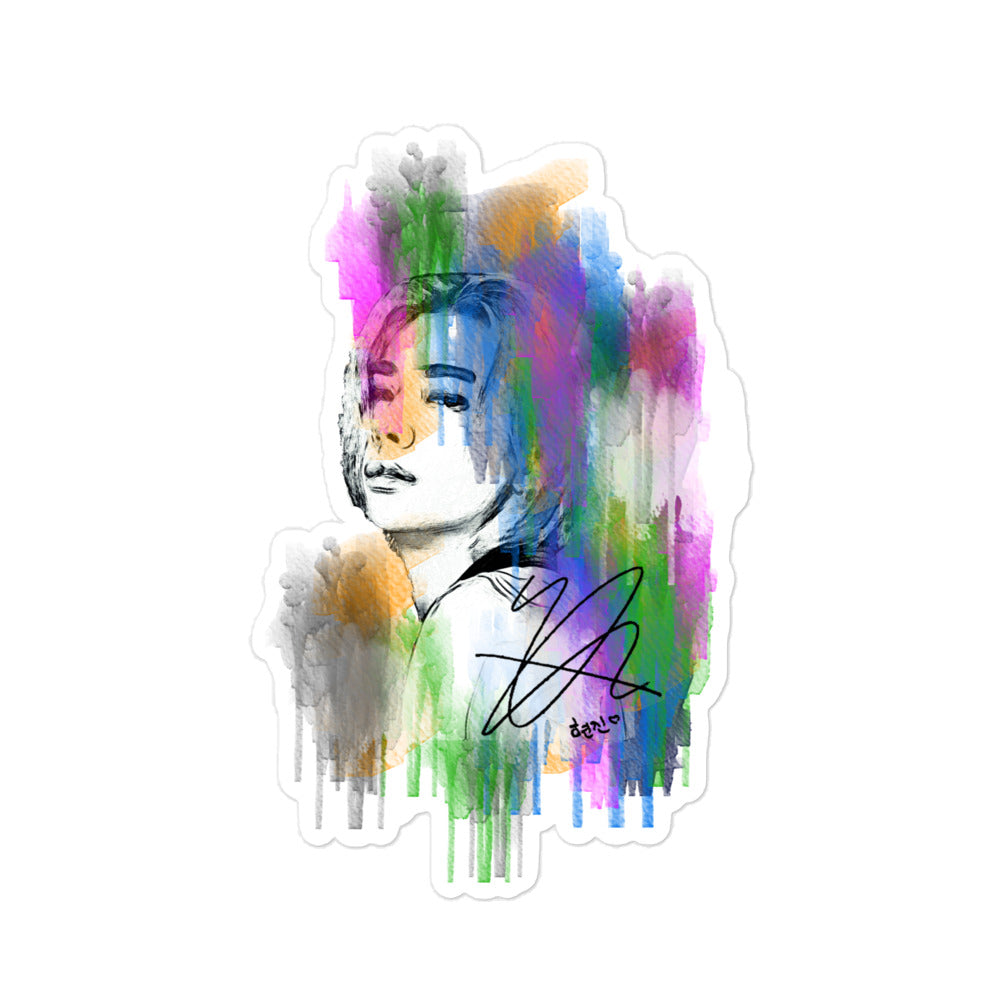 Stray Kids Hyunjin, Hwang Hyunjin Waterpaint Portrait Sticker