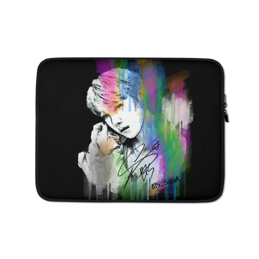 BTS Suga, Min Yoon-gi Waterpaint Portrait Laptop MacBook Sleeve