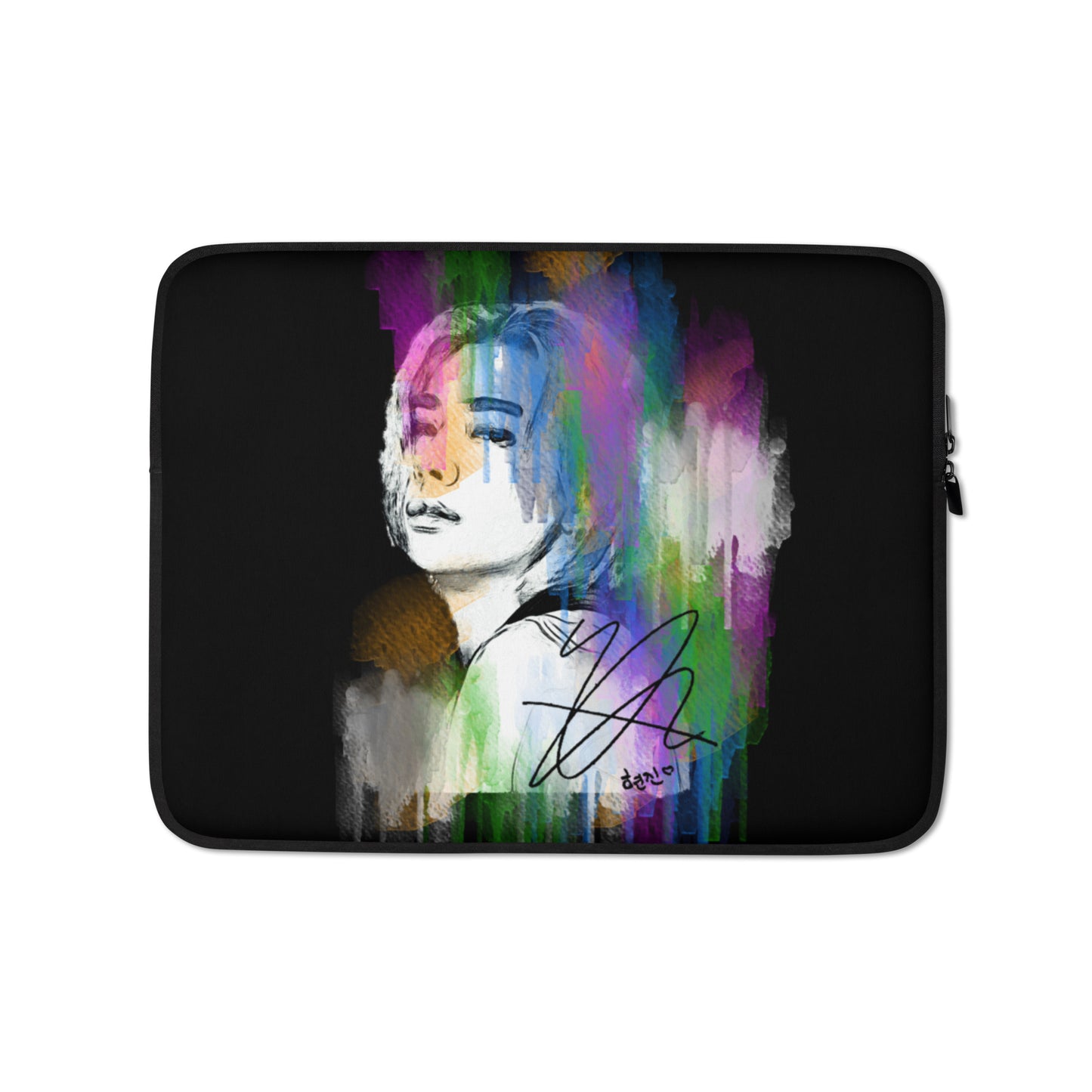 Stray Kids Hyunjin, Hwang Hyunjin Waterpaint Portrait Laptop MacBook Sleeve
