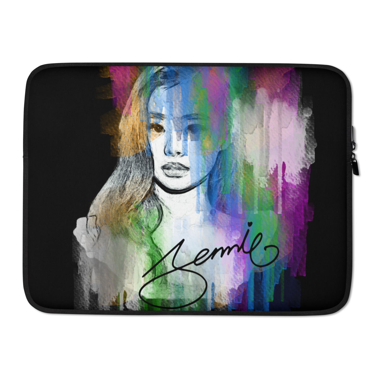 BLACKPINK Jennie, Kim Jennie Waterpaint Portrait Laptop MacBook Sleeve