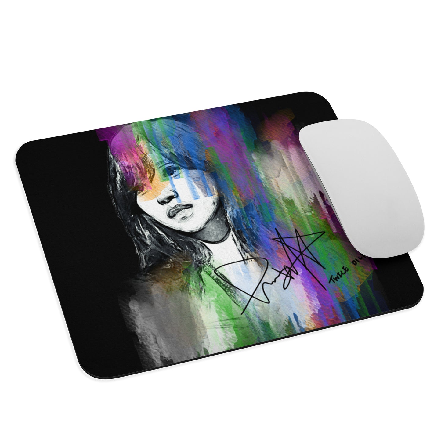 TWICE Mina, Mina Sharon Myoi Waterpaint Portrait Mouse Pad