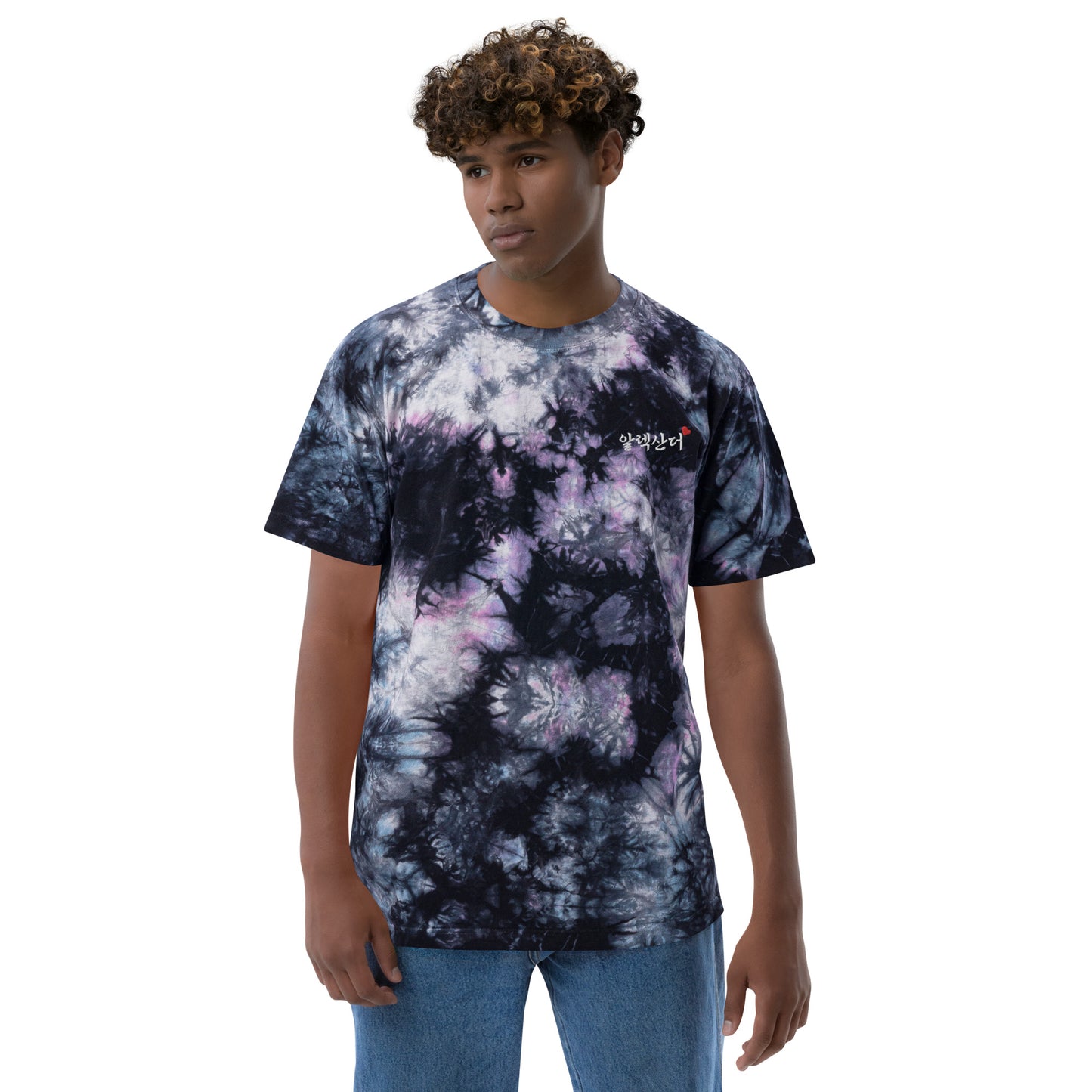 Alexander in Korean Kpop Shaka Wear Embroidery Tie-Dye Unisex T-Shirt - kpophow