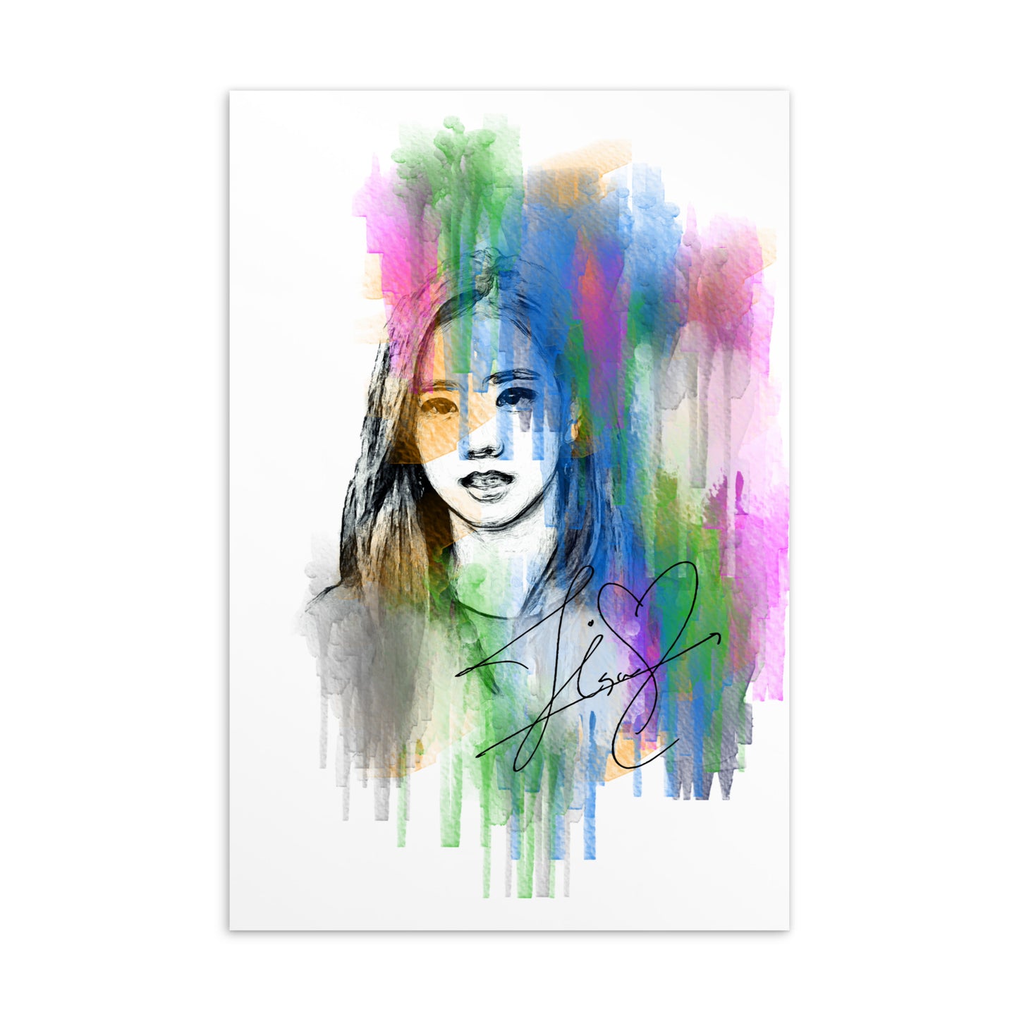 BLACKPINK Jisoo, Kim Jisoo Waterpaint Portrait Postcard