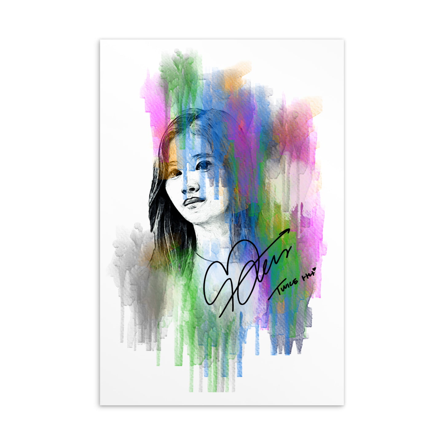 TWICE Sana, Minatozaki Sana Waterpaint Portrait Postcard