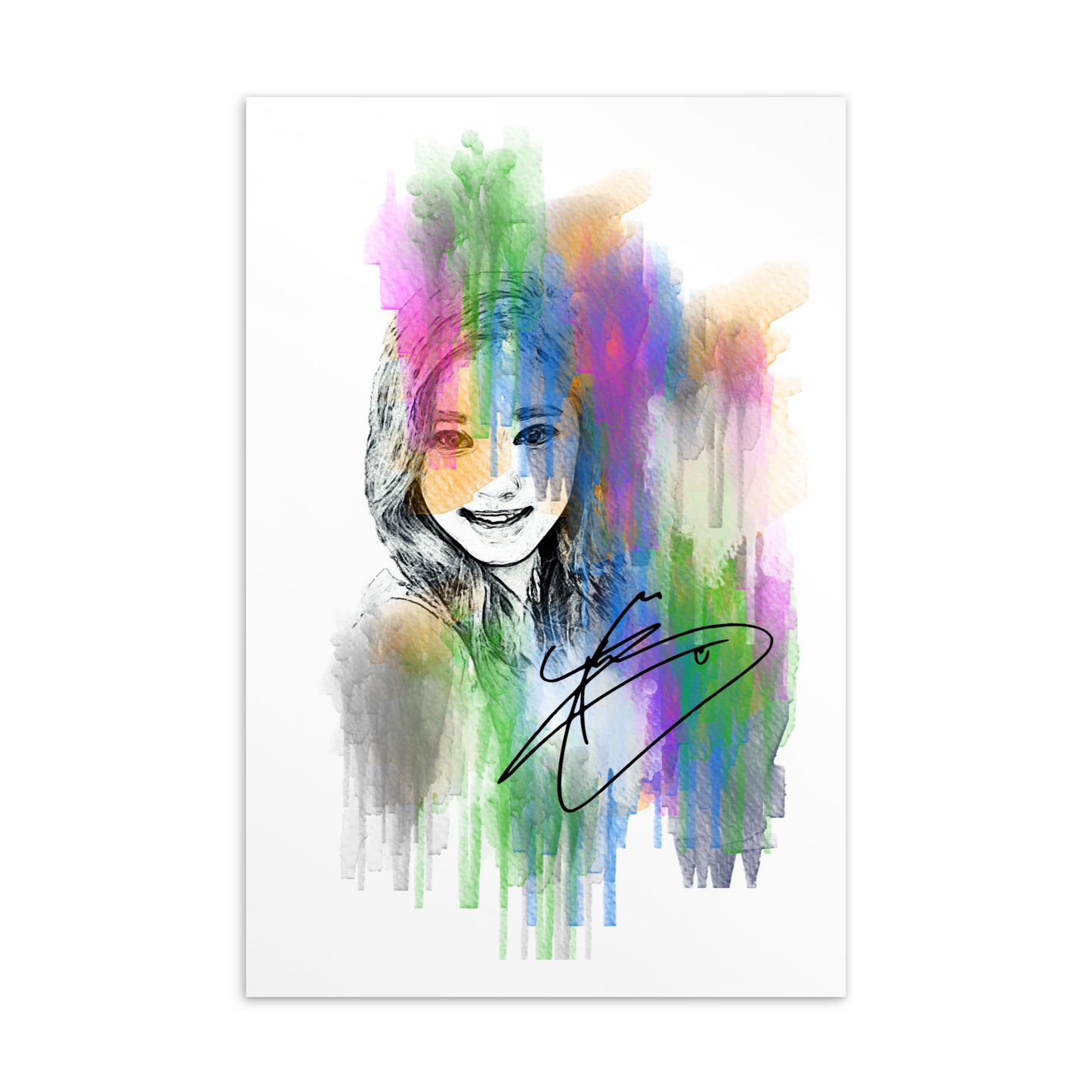 TWICE Tzuyu, Chou Tzu-yu Waterpaint Portrait Postcard