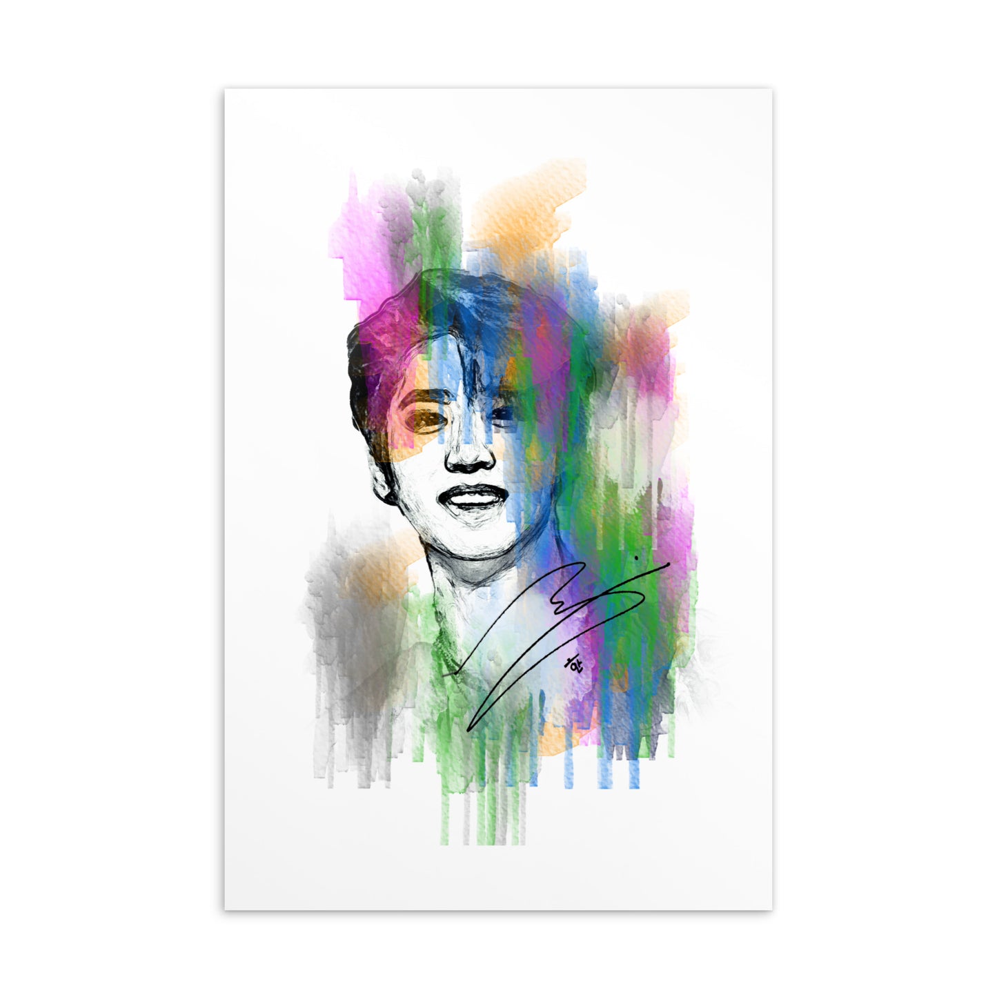 Stray Kids Han, Han Ji-sung Waterpaint Portrait Postcard