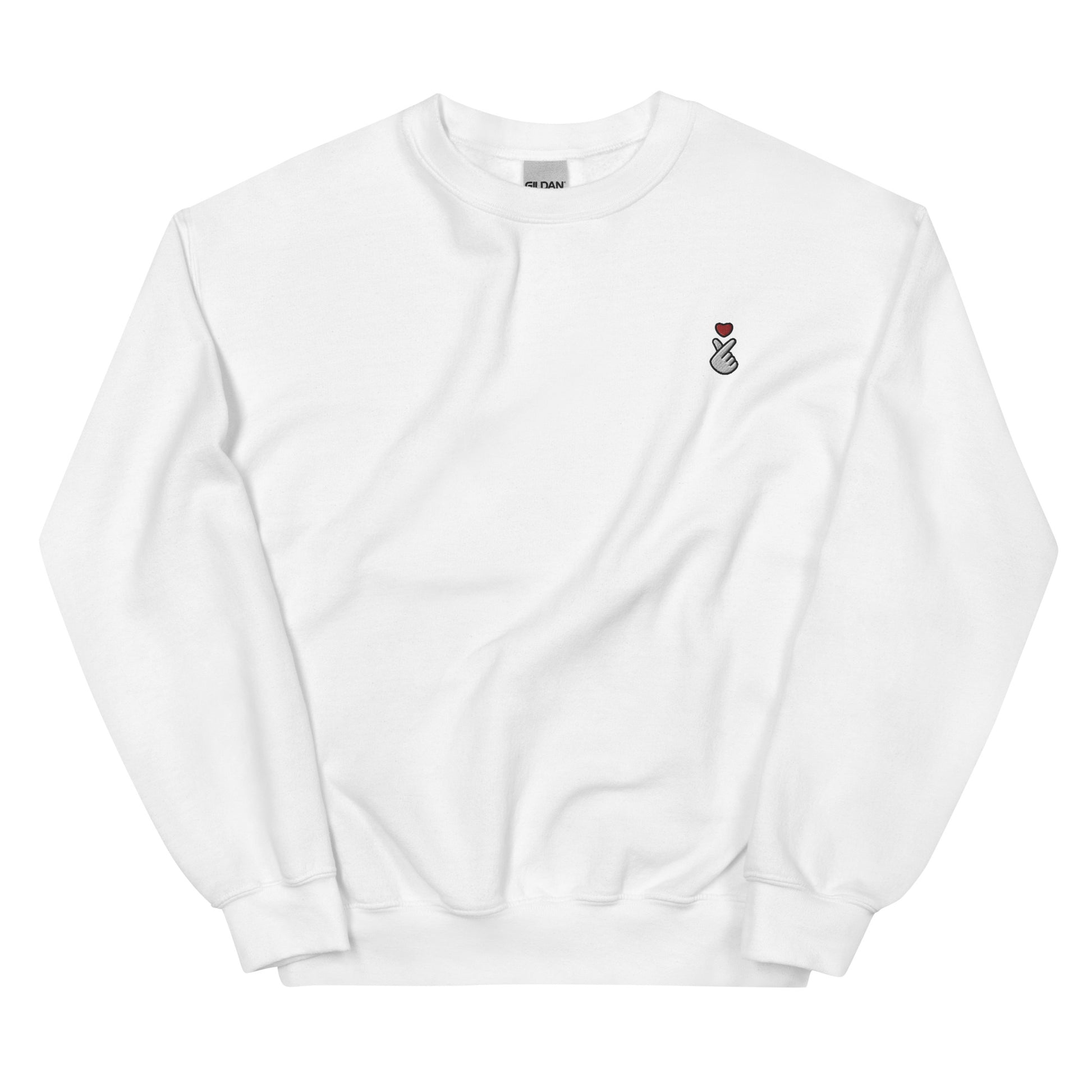 Kpop Red Finger Heart Emoji Embroidery Unisex Sweatshirt - kpophow