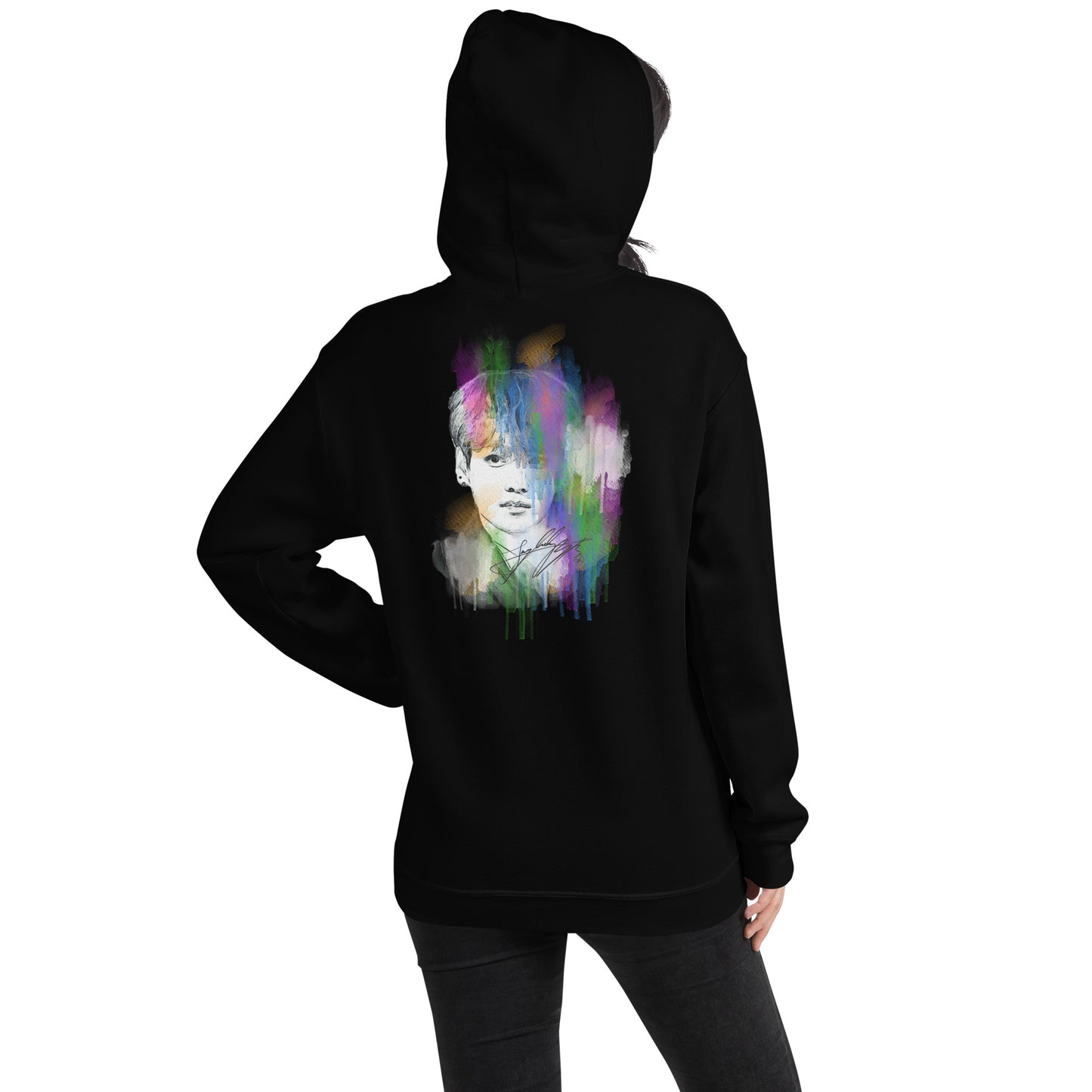 BTS Jungkook, Jeon Jung-kook Waterpaint Portrait Unisex Hoodie