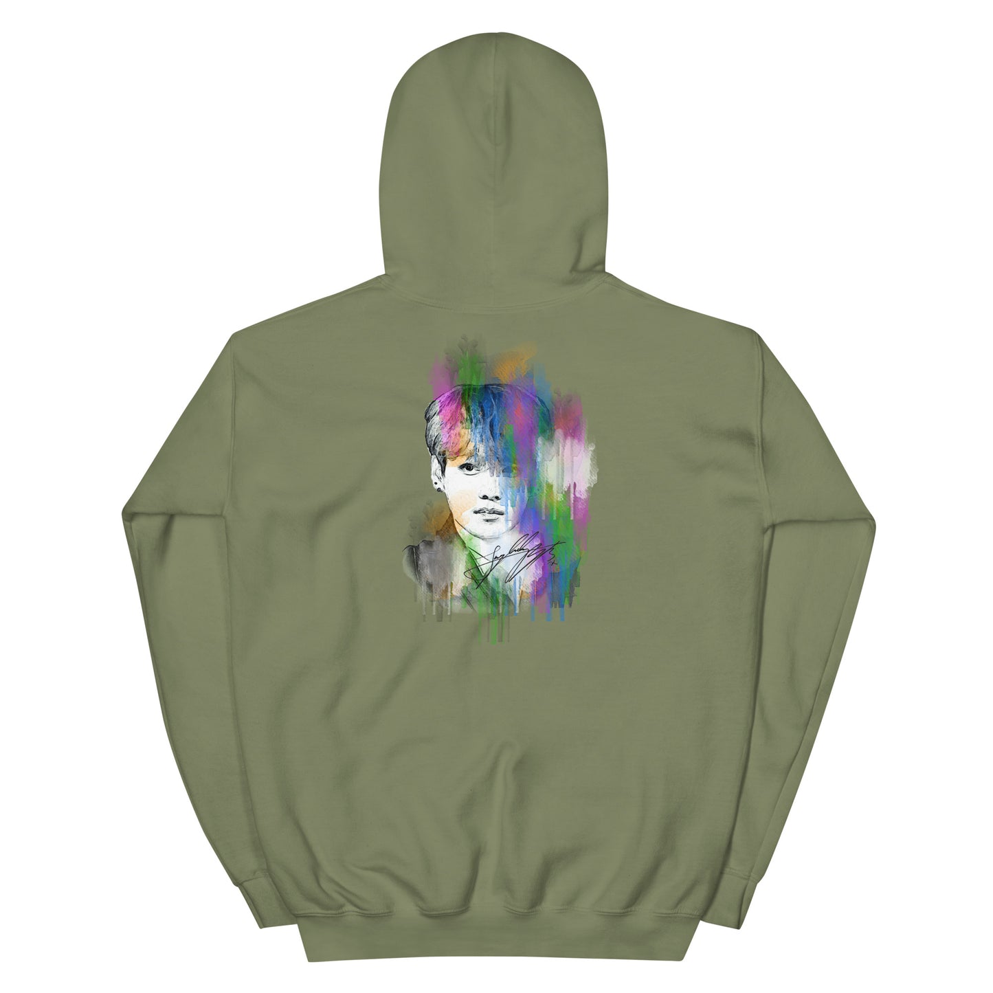 BTS Jungkook, Jeon Jung-kook Waterpaint Portrait Unisex Hoodie