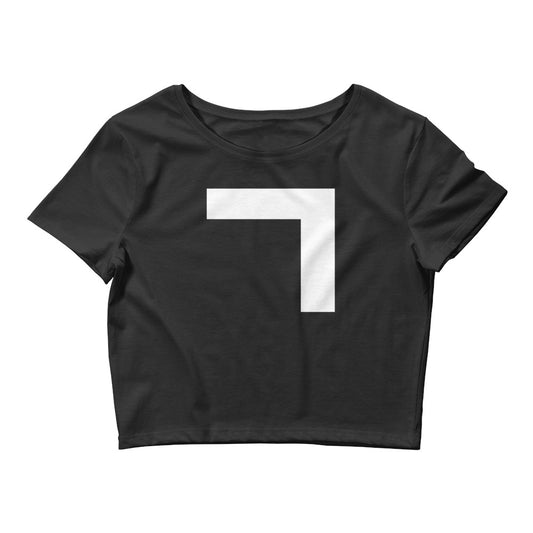 Korean Hangul Giyeok (g) sound Geometrical Consonant Women's Cropped T-Shirt