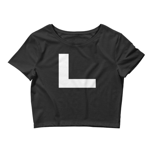 Korean Hangul Nieun (n) sound Geometrical Consonant Women's Cropped T-Shirt