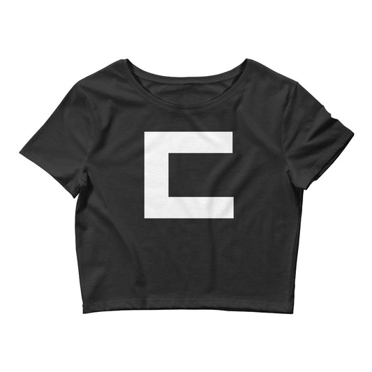 Korean Hangul Digeut (d) sound Geometrical Consonant Women's Cropped T-Shirt