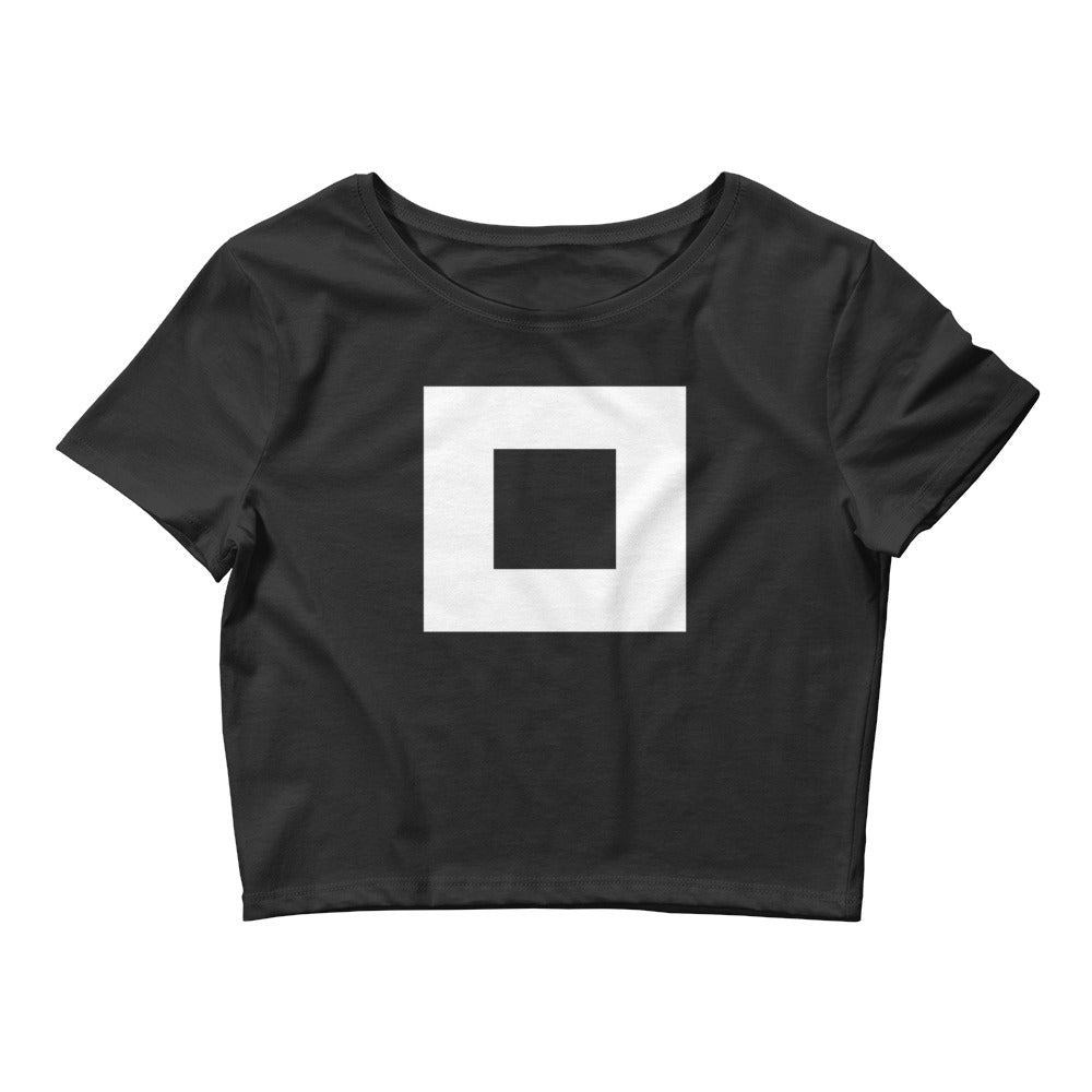 Korean Hangul Mieum (m) sound Geometrical Consonant Women's Cropped T-Shirt