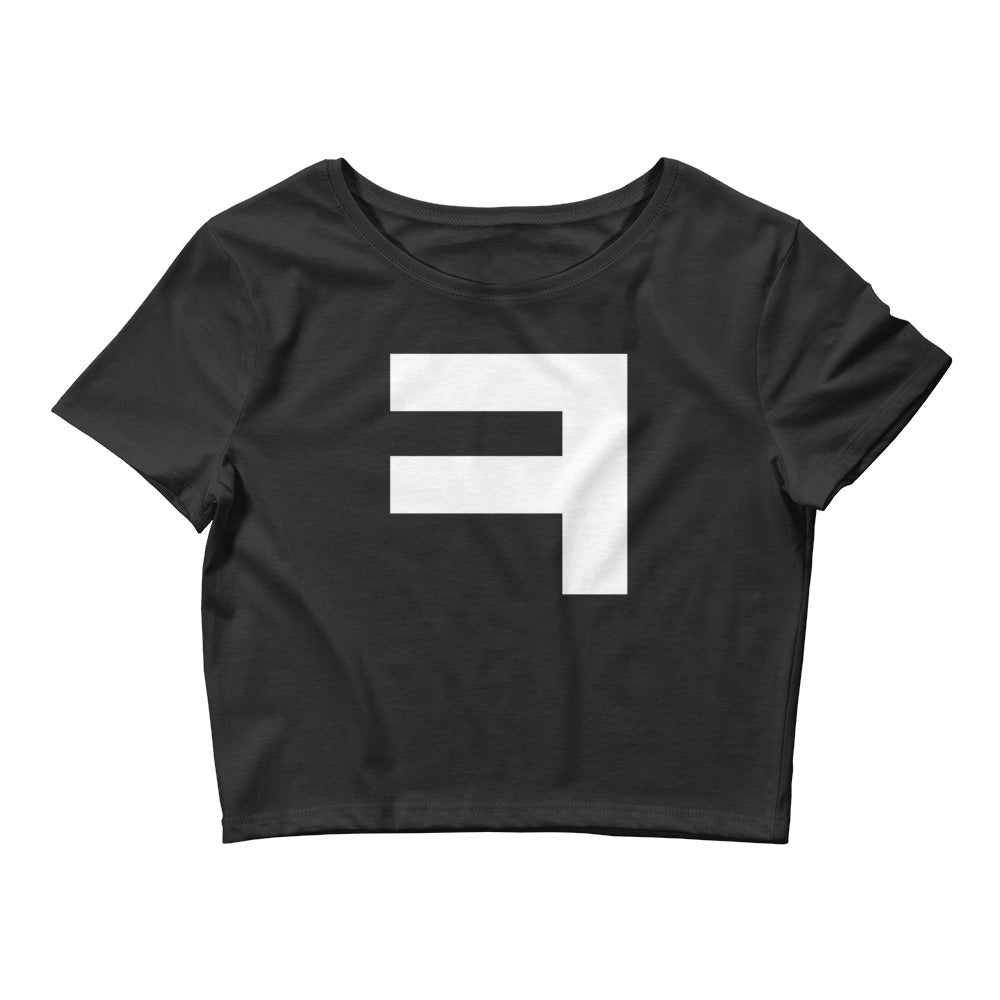 Korean Hangul Kieuk (k) sound Geometrical Consonant Women's Cropped T-Shirt