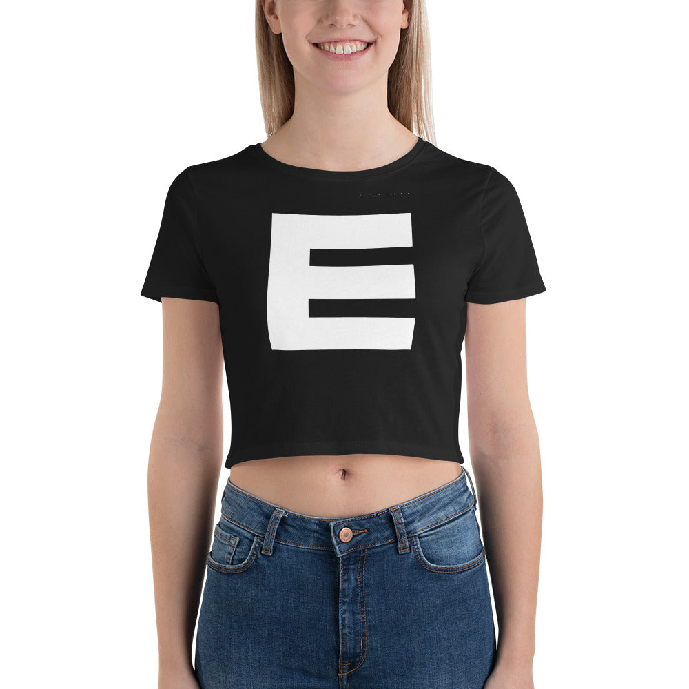 Korean Hangul Tieut (t) sound Geometrical Consonant Women's Cropped T-Shirt