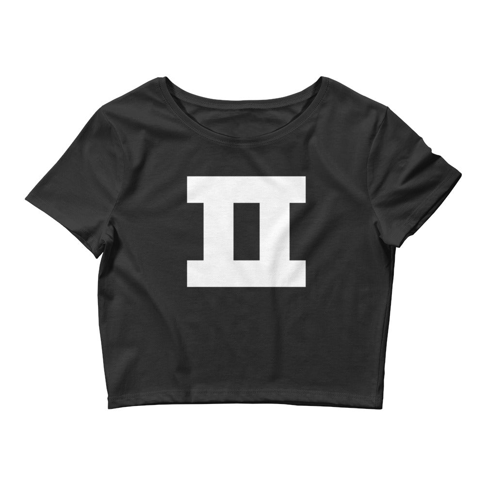 Korean Hangul Pieup (p/f) sound Geometrical Consonant Women's Cropped T-Shirt