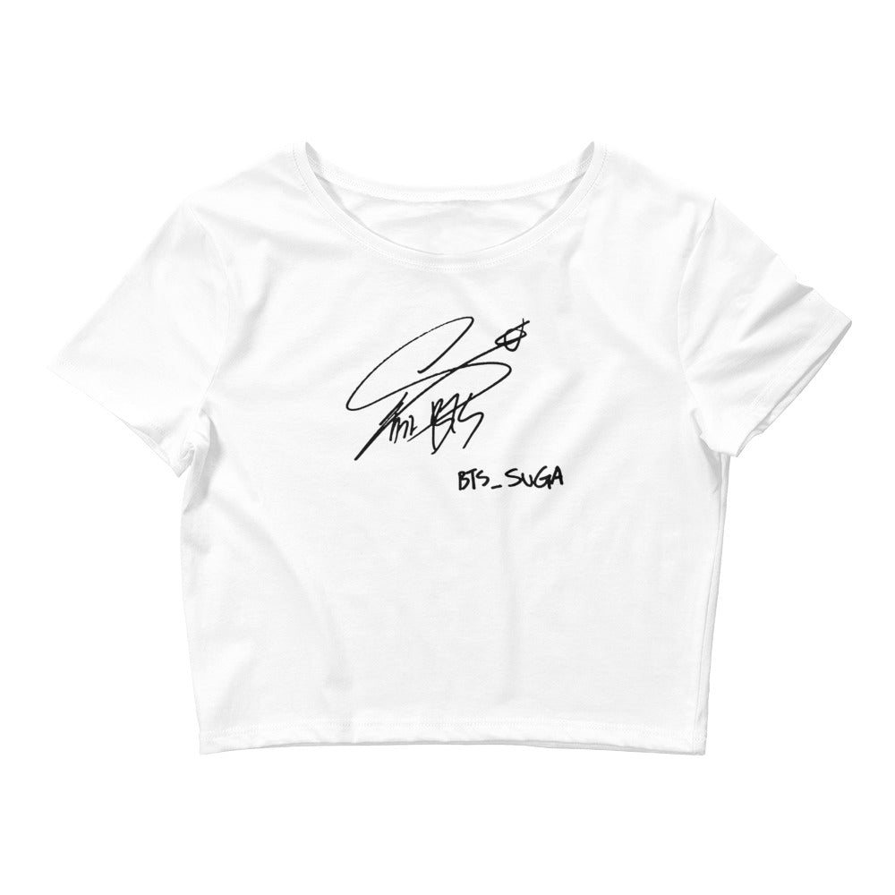 BTS Suga, Min Yoon-gi Autograph Women's Cropped T-Shirt