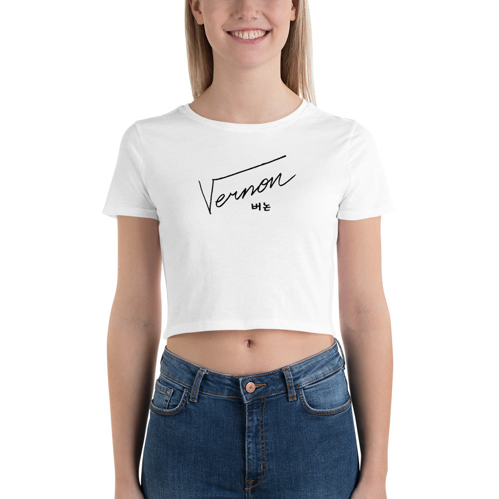 SEVENTEEN Vernon, Hansol Vernon Chwe Autograph Women's Cropped T-Shirt